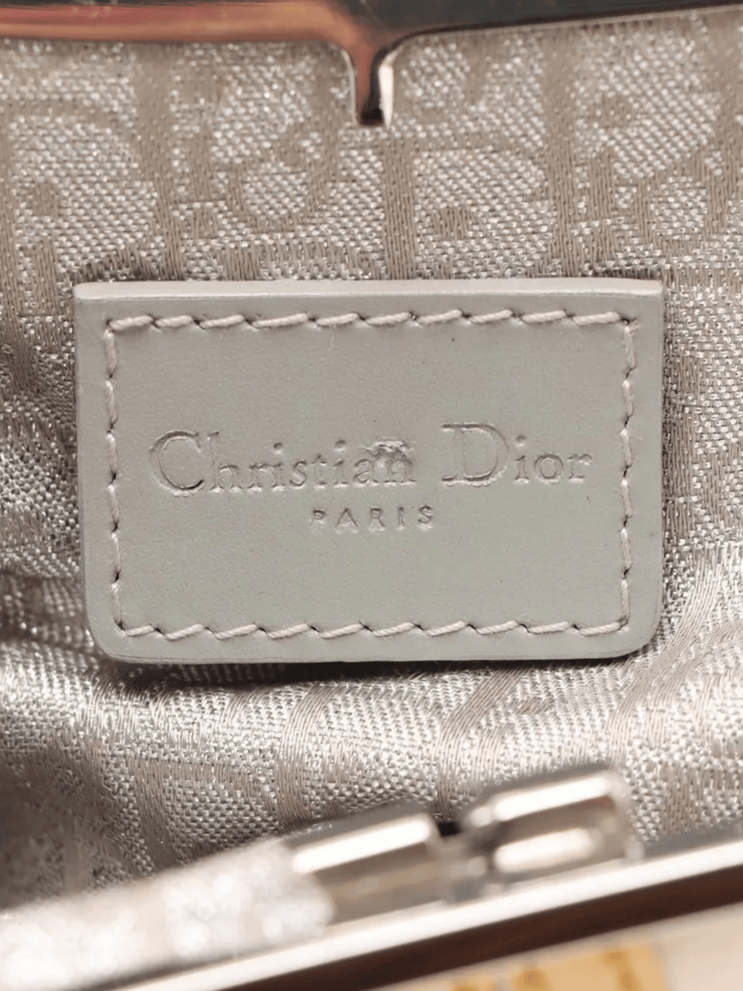 Christian Dior by John Galliano 2002 Beige Satin and Patent Leather Mini Saddle Bag