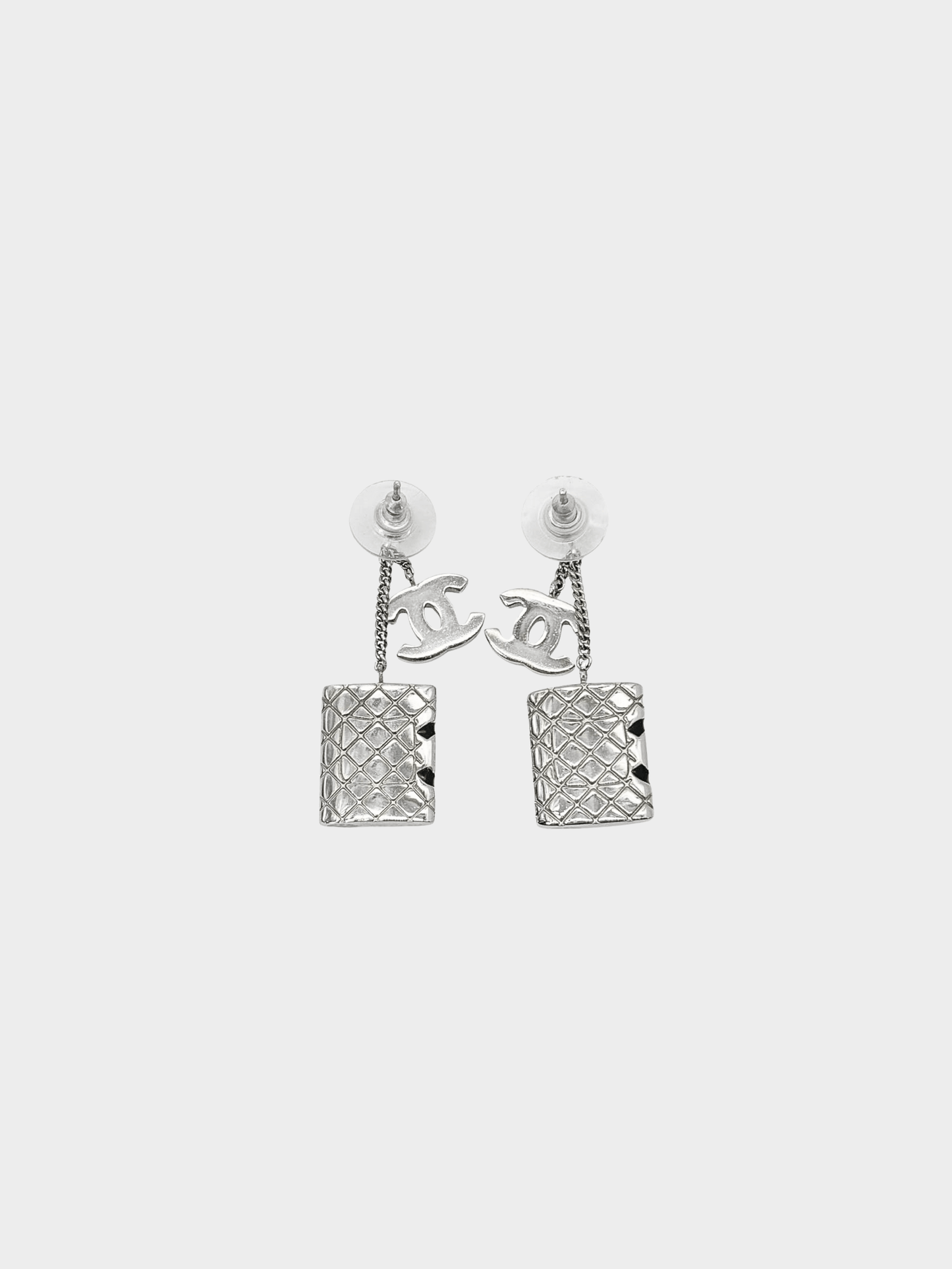 Chanel 2000s Silver Coco Mark Cambon Earrings