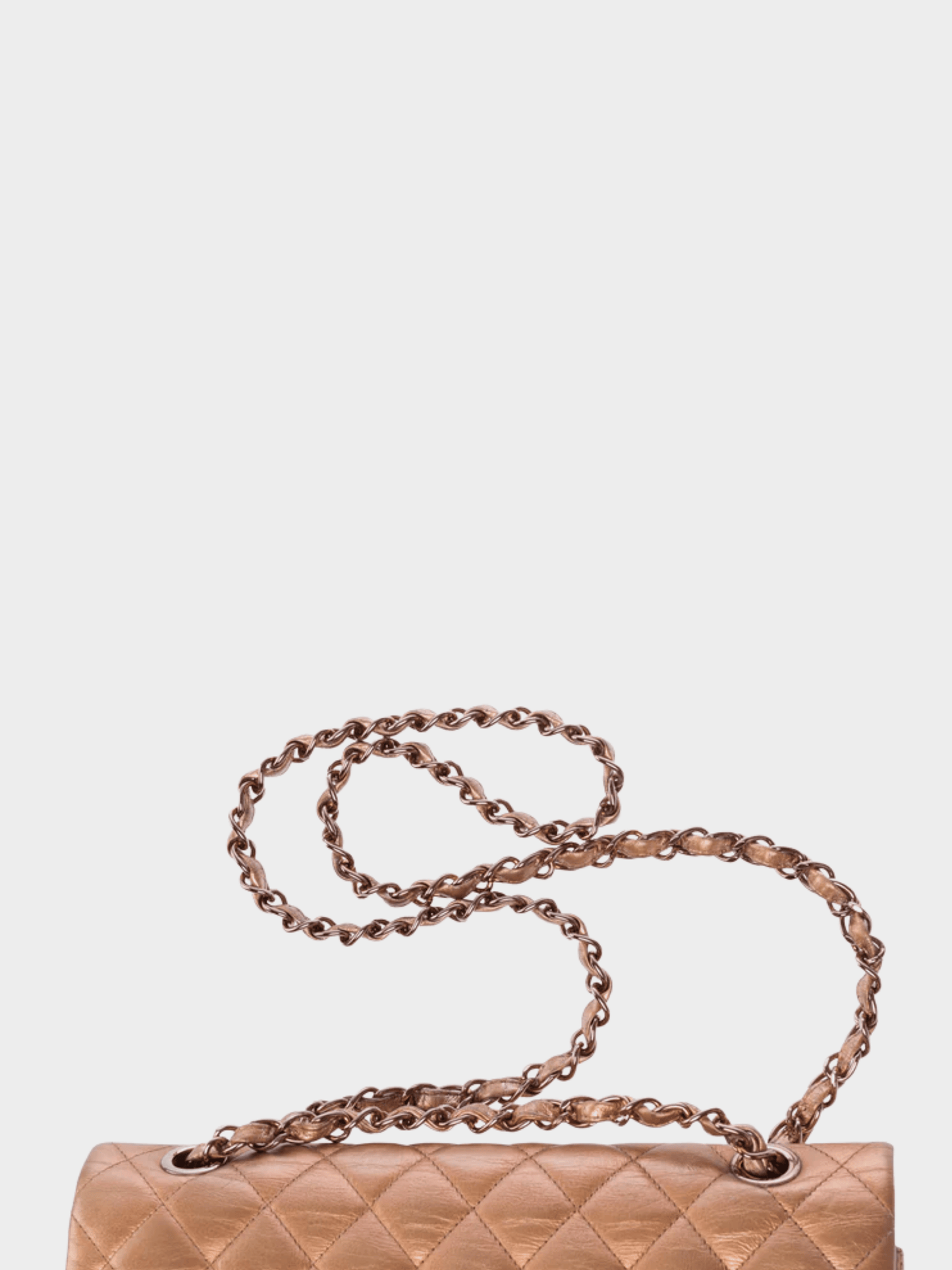 Chanel 2009 Bronze Metallic Medium Classic Double Flap Bag