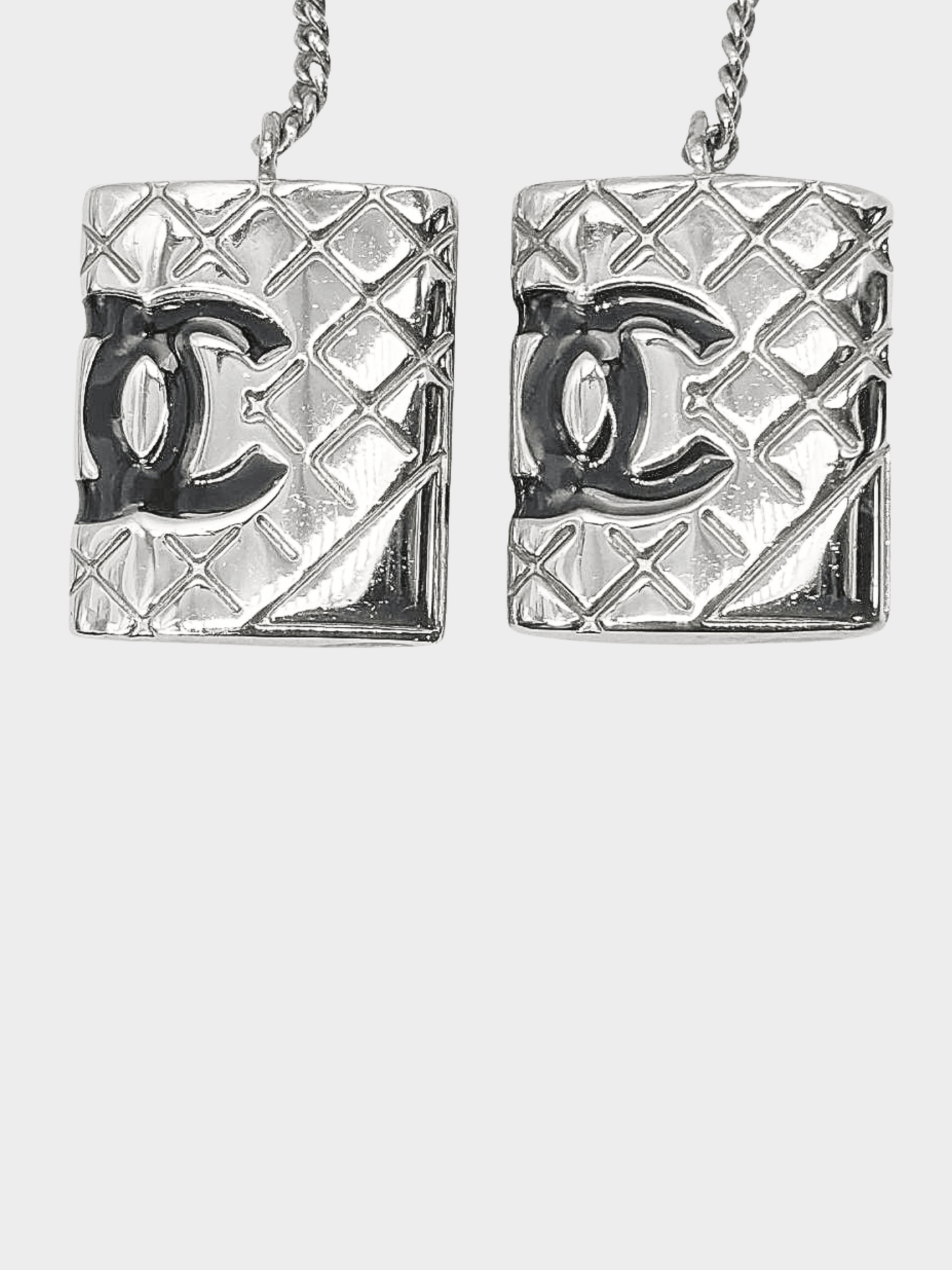 Chanel 2000s Silver Coco Mark Cambon Earrings