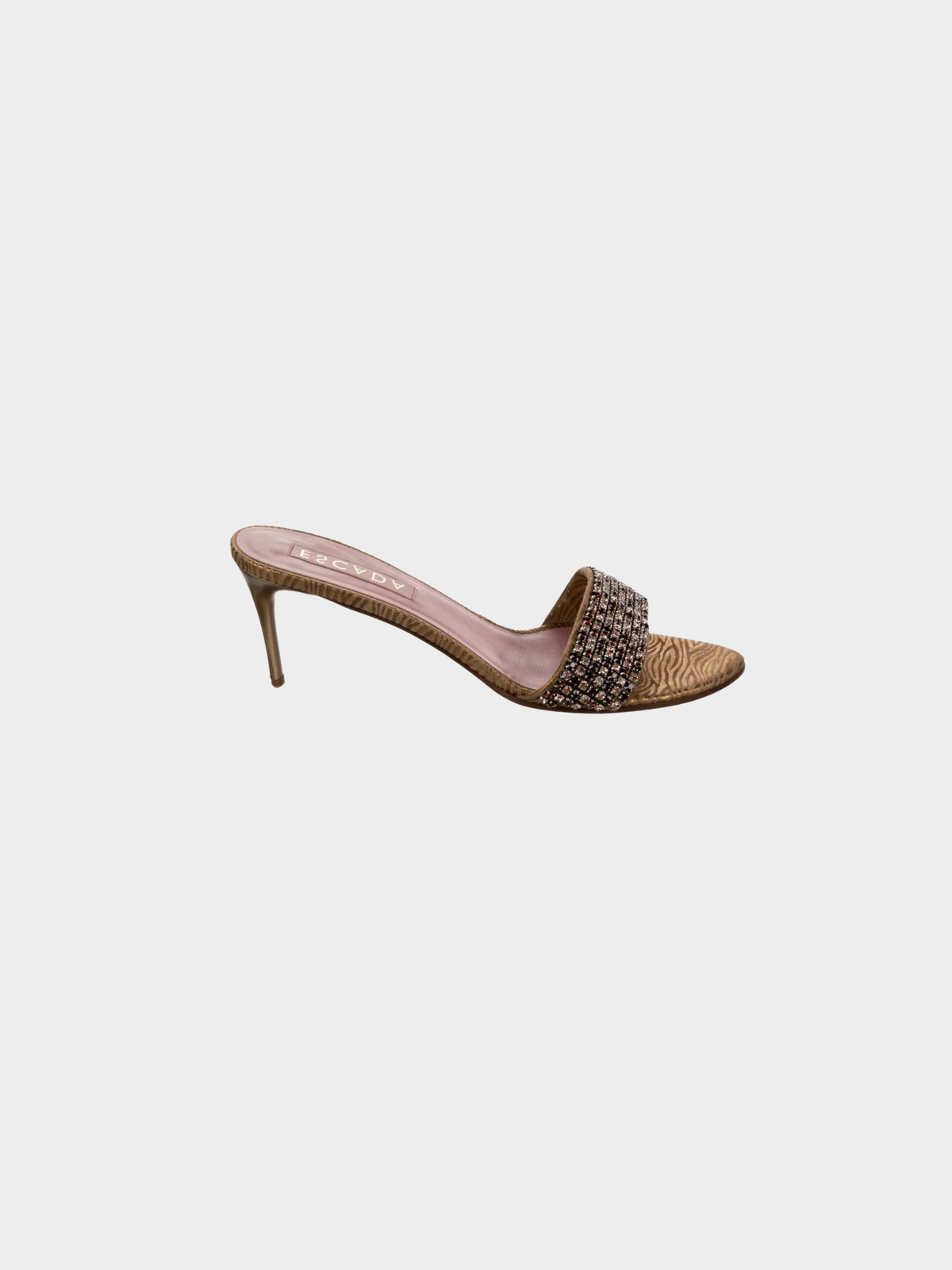 Escada 2000s Crystal Embellished Gold Heels