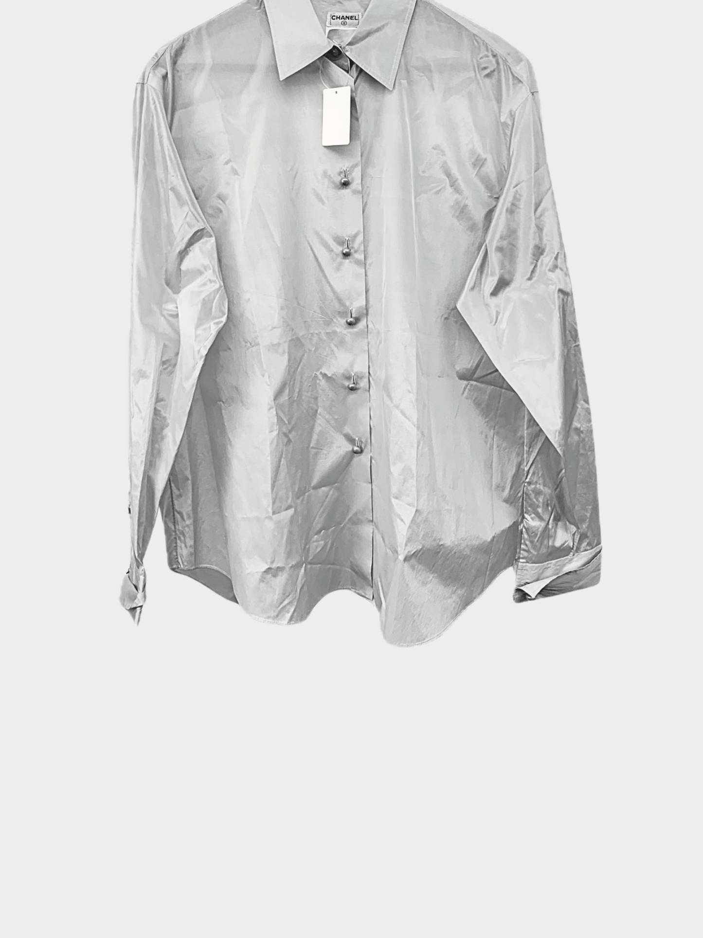 Chanel FW 1999 Silver Button-Up Top