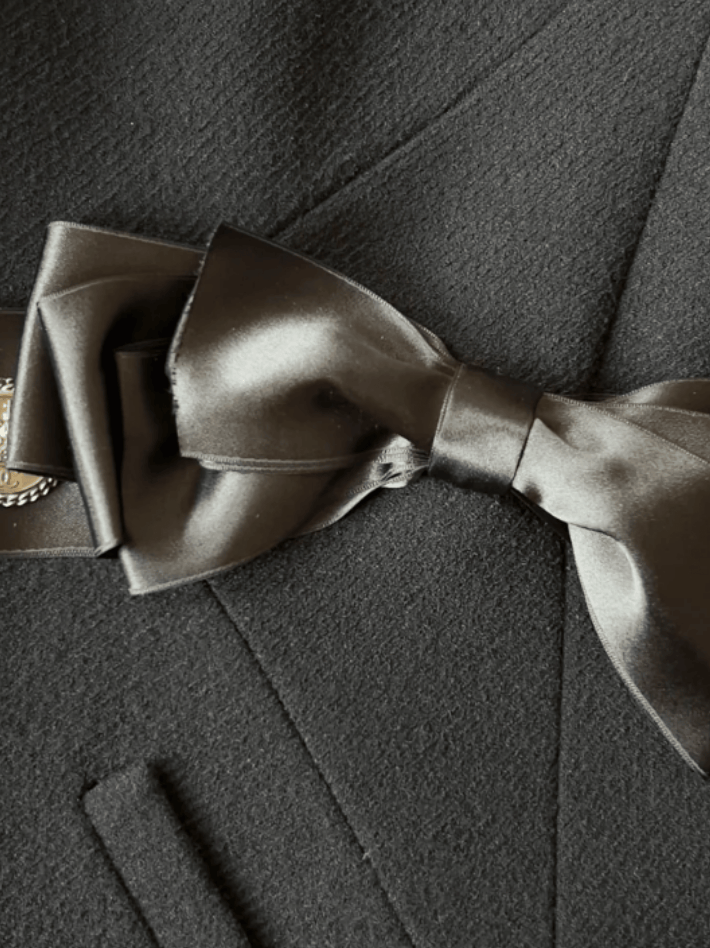 Chanel Pre-Fall 2008 by Karl Lagerfeld Black Silk Bow Wool Jacket