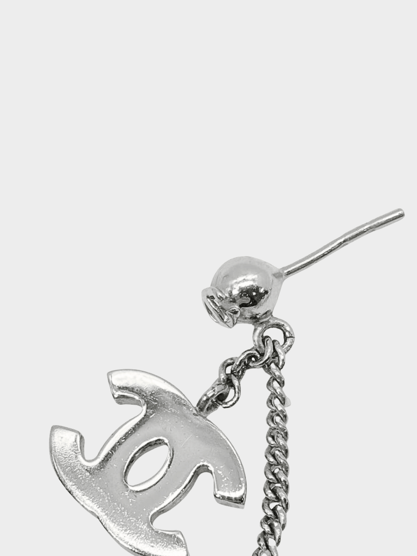 Chanel 2000s Silver Coco Mark Cambon Earrings