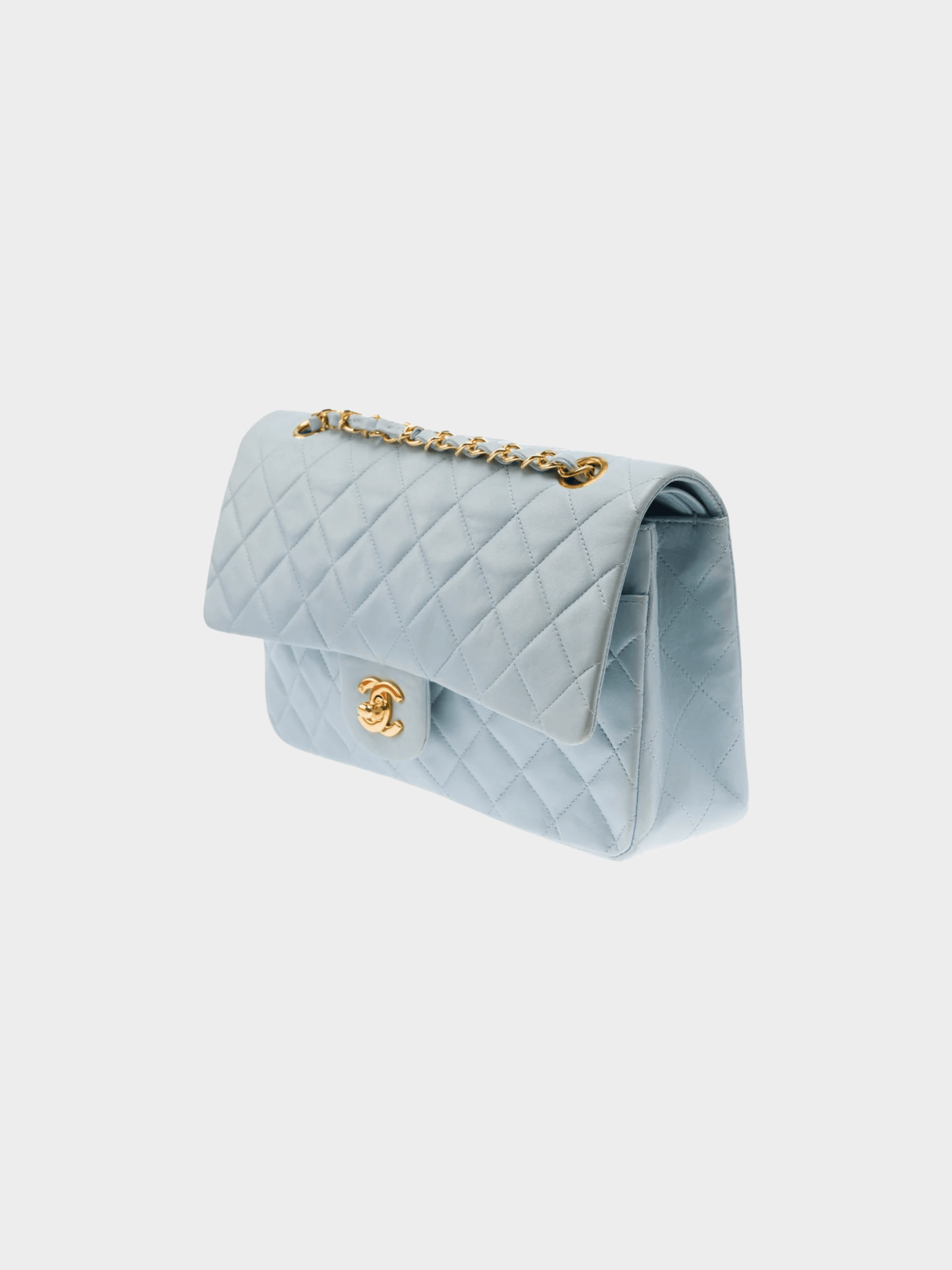 Chanel 1997 Timeless Medium Baby Blue Flap Bag
