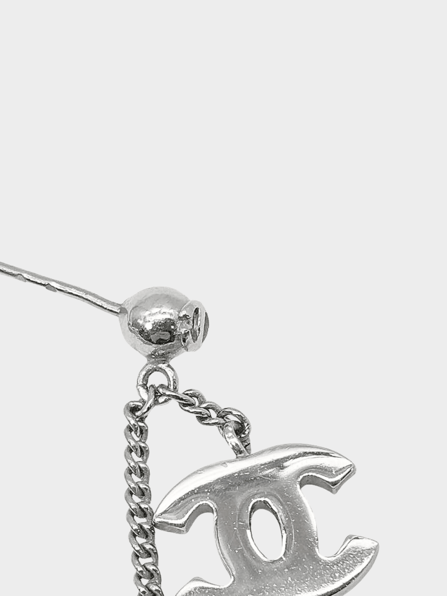 Chanel 2000s Silver Coco Mark Cambon Earrings