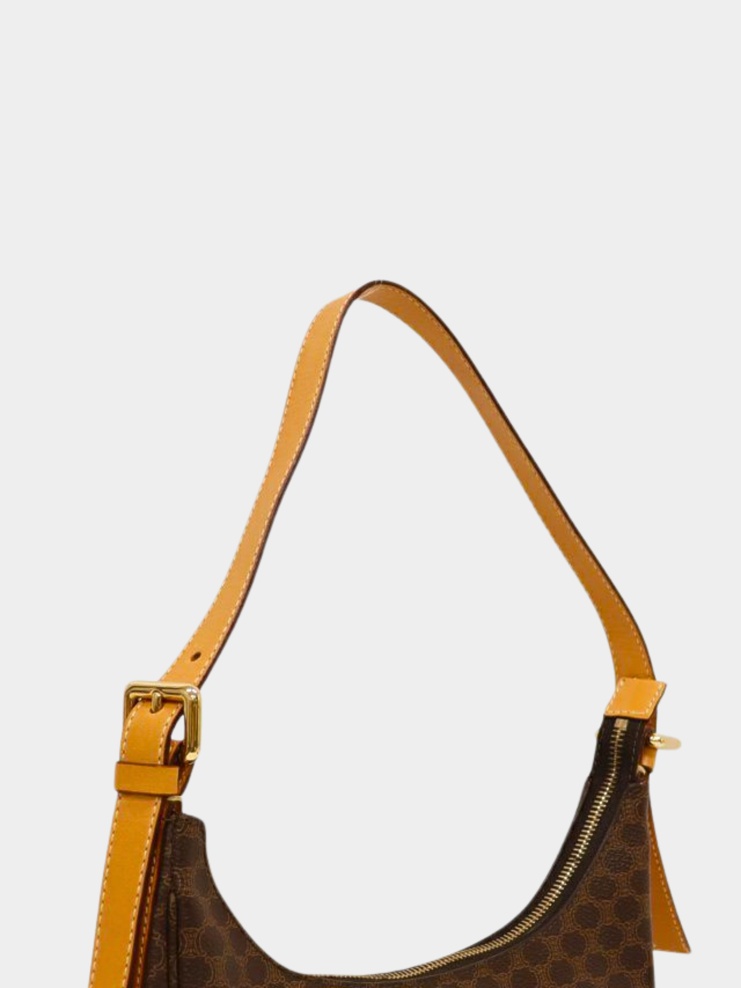 Celine 2000s Brown Macadam PVC One-Shoulder Bag