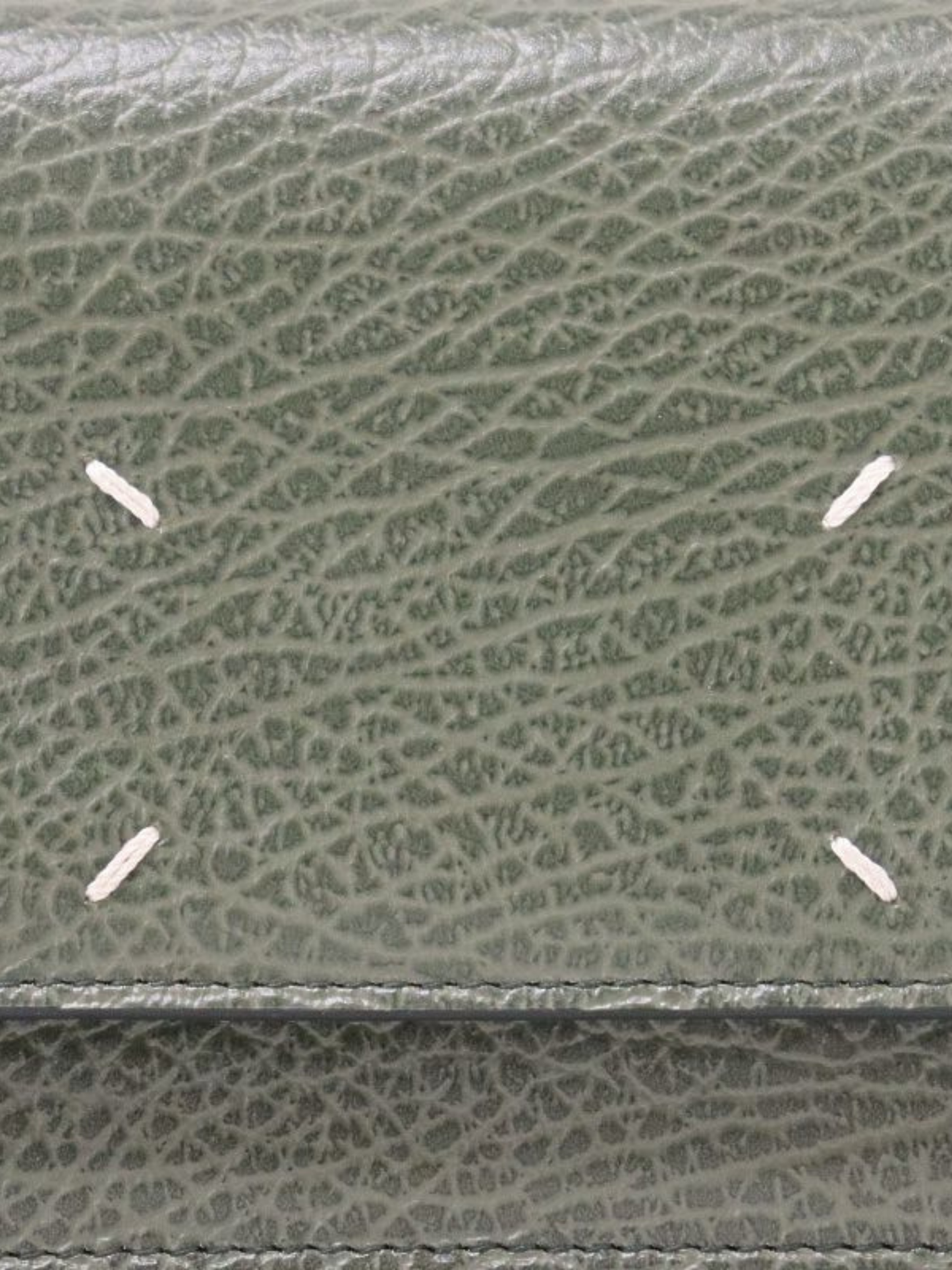 Maison Margiela 2000s Khaki Leather 4-Stitch Chain Wallet