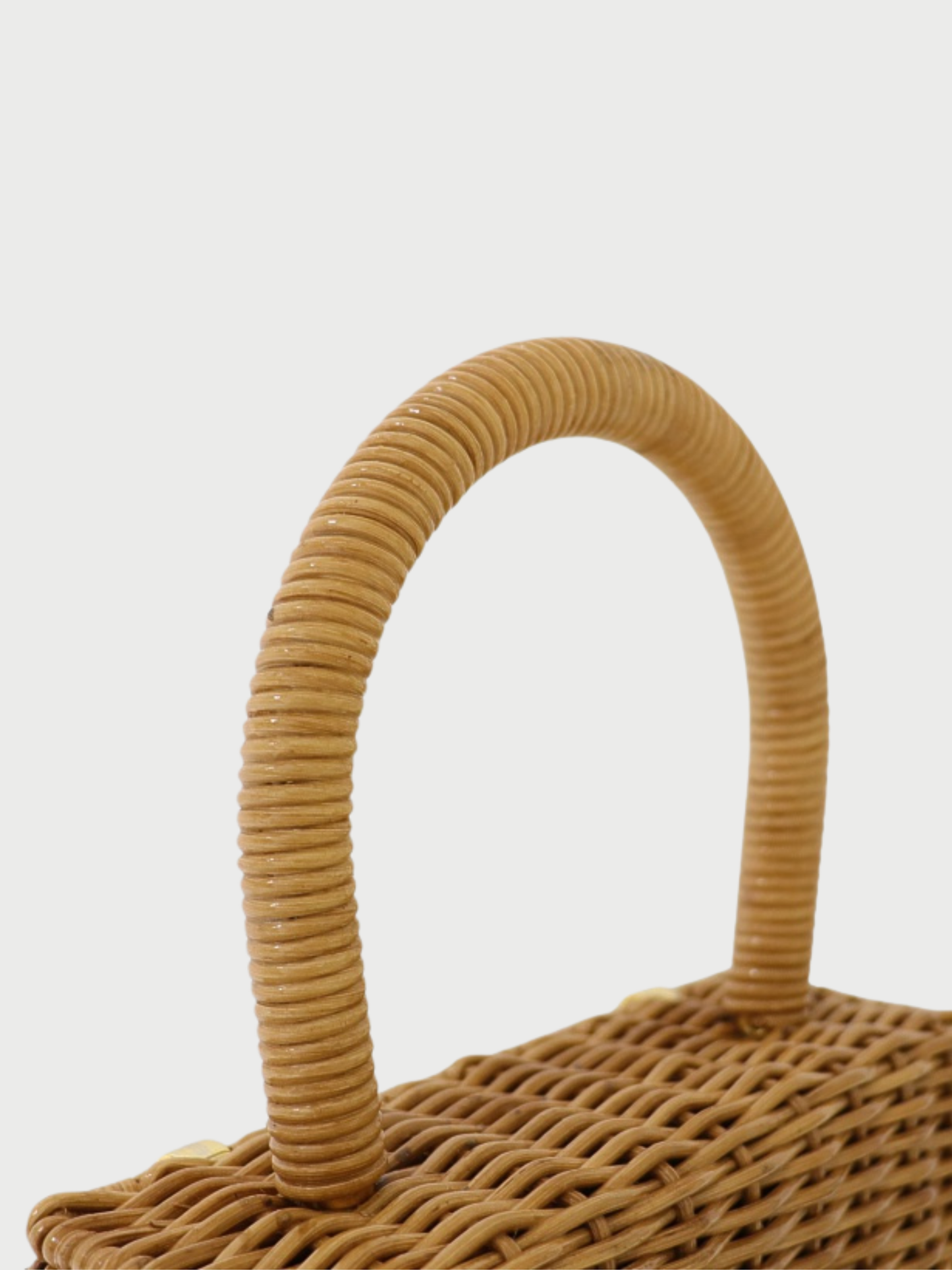 Salvatore Ferragamo 2000s Brown Plastic Canvas Gancini Basket Bag