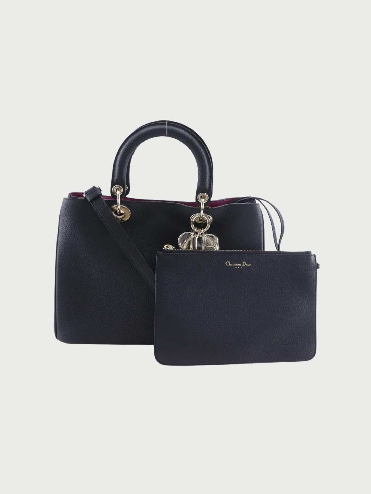 Christian Dior 2010s Black Calfskin Diorissimo 2Way Handbag