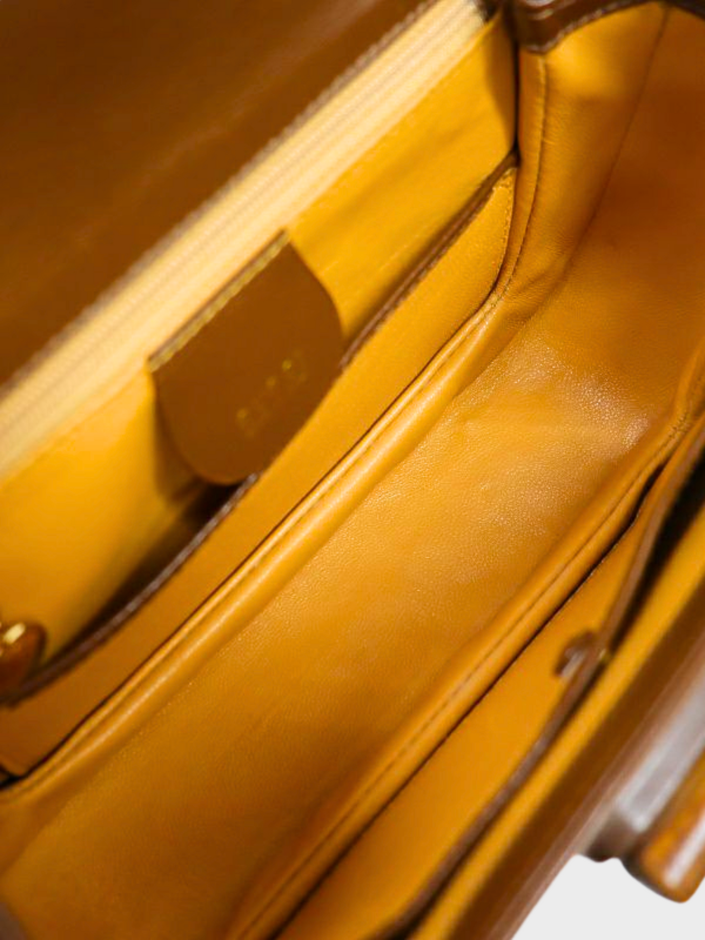 Gucci 1990s Brown Leather Bamboo 1947 Two-Way Bag