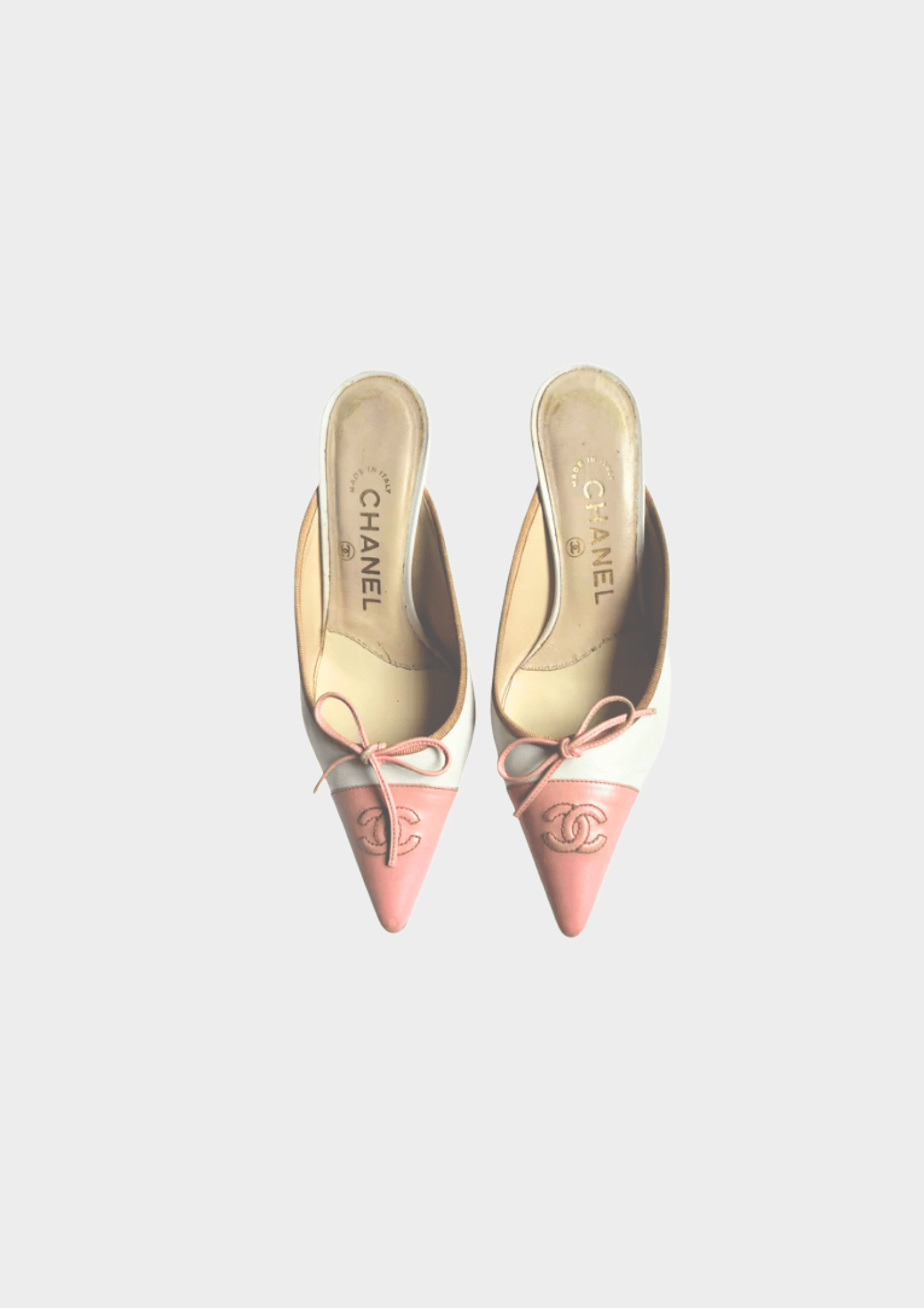 Chanel 2000s CC Interlocking Pink Toe Mules