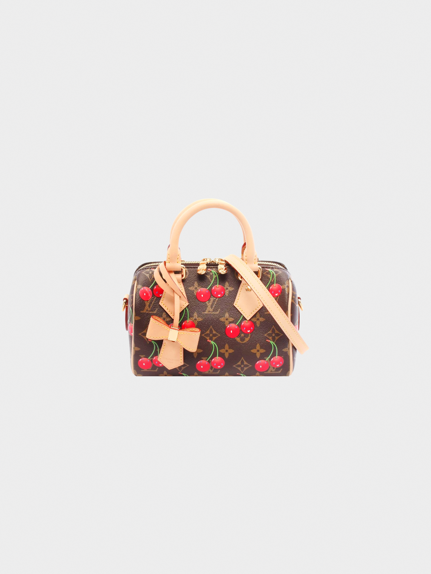 Louis Vuitton x Takashi Murakami 2025 Speedy Bandouliere 20 Monogram Cherry Mini Bag