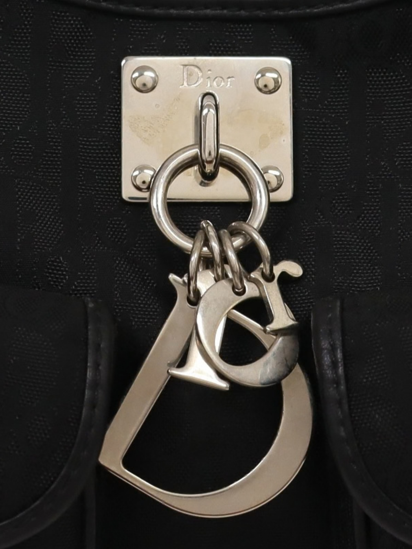Christian Dior 2007  Black Trotter Canvas One-Shoulder Bag