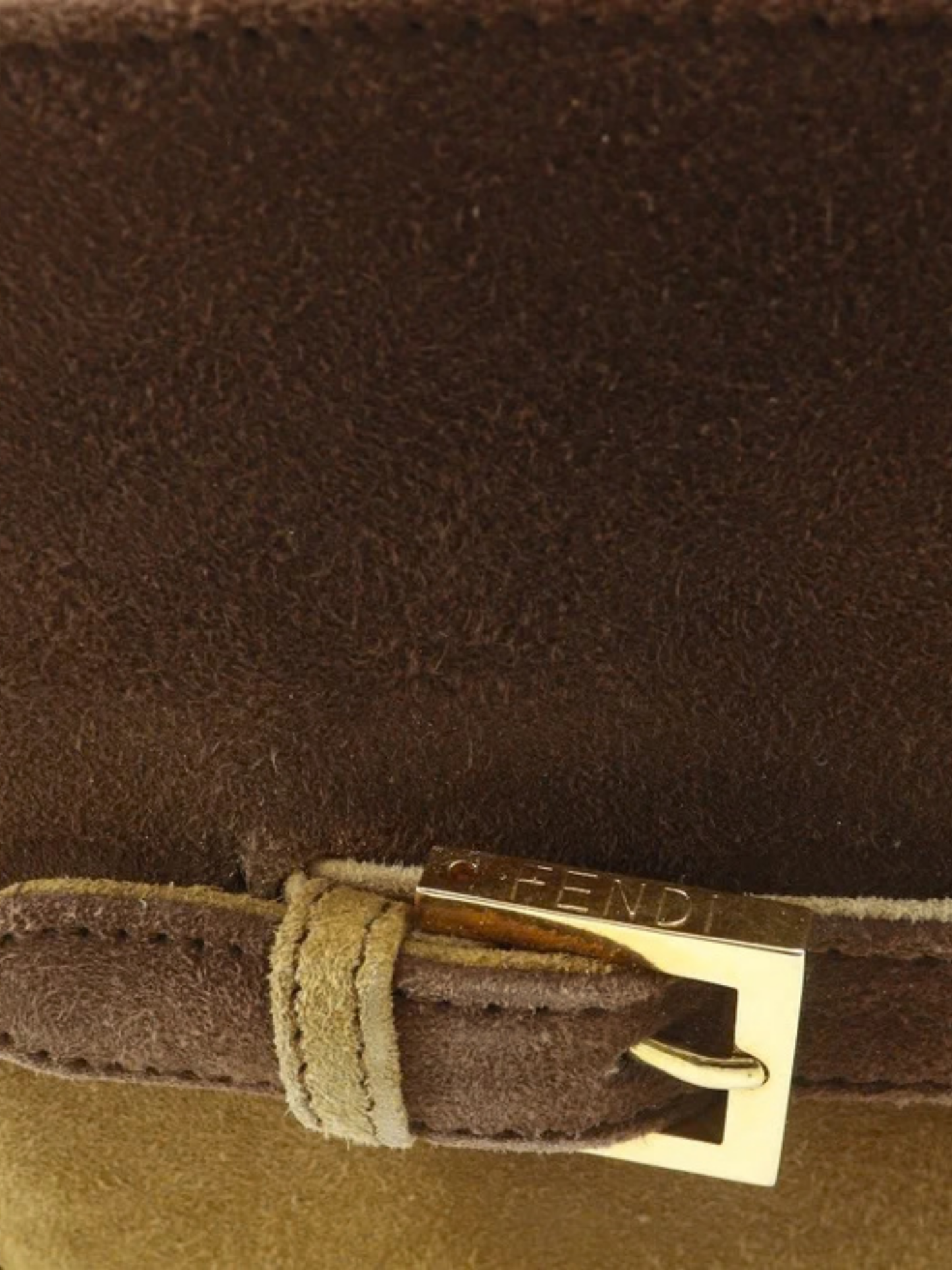 Fendi 2000s Beige Suede Classic Flap Shoulder Bag