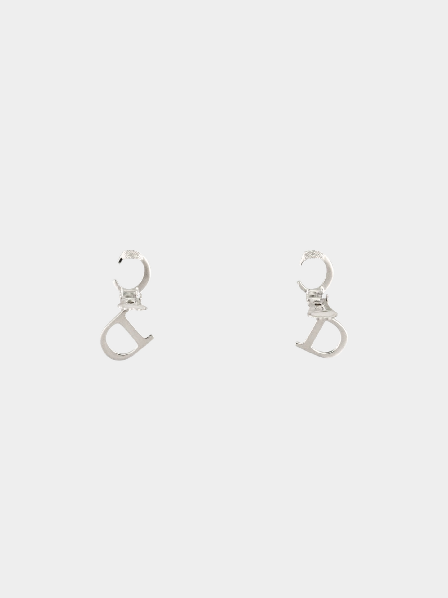 Christian Dior 2010s Silver CD Clip-on Earrings