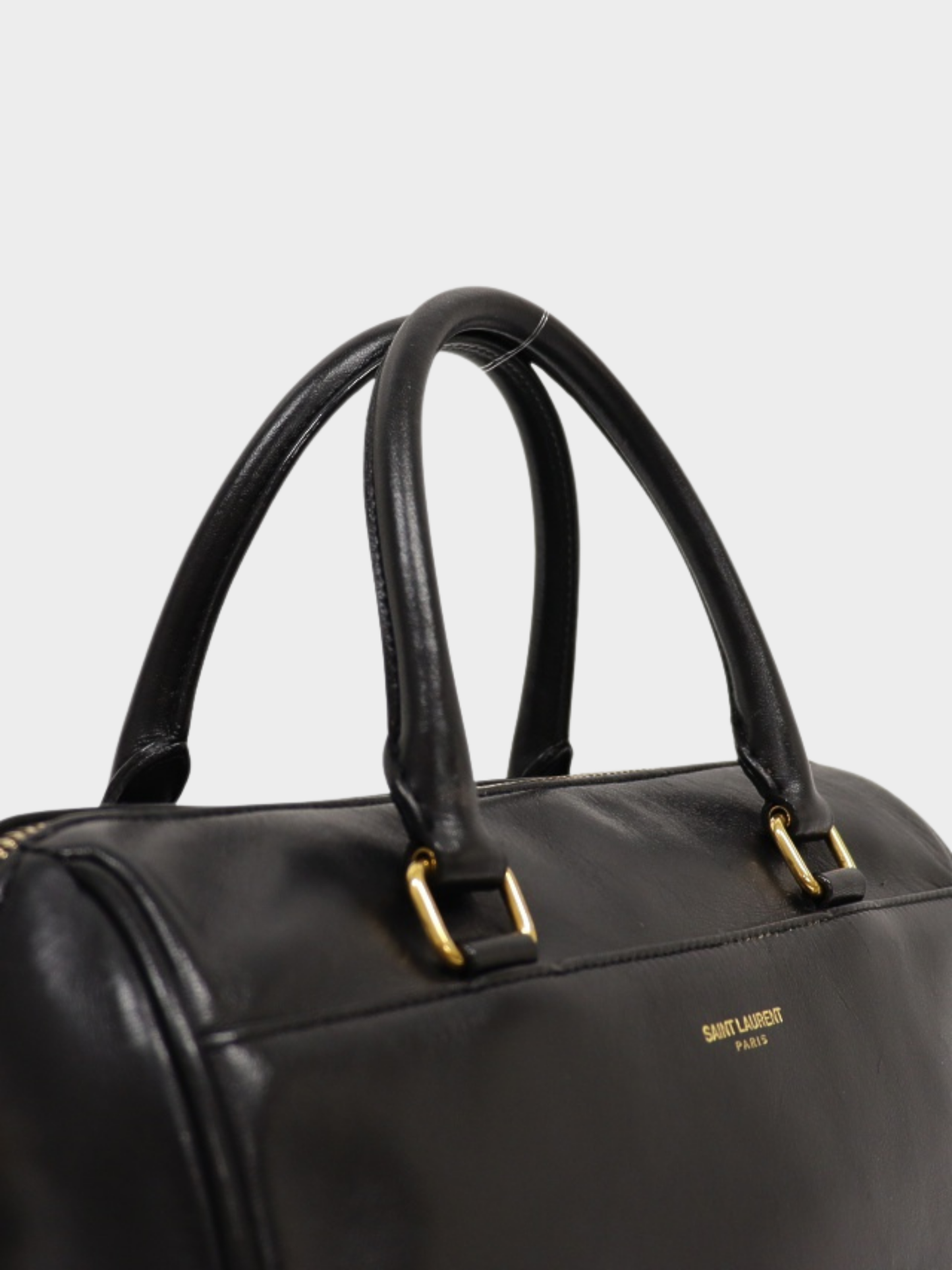 Yves Saint Laurent 2010s Black Leather Baby Duffle Bag