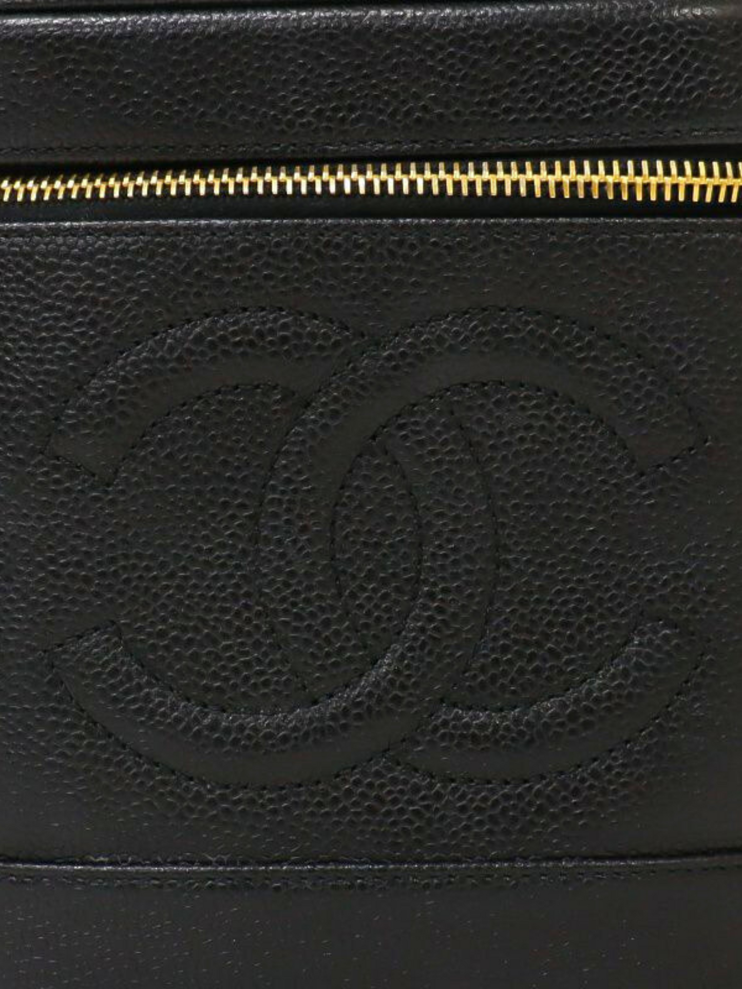 Chanel 1997 Black Caviar Skin Vanity Bag