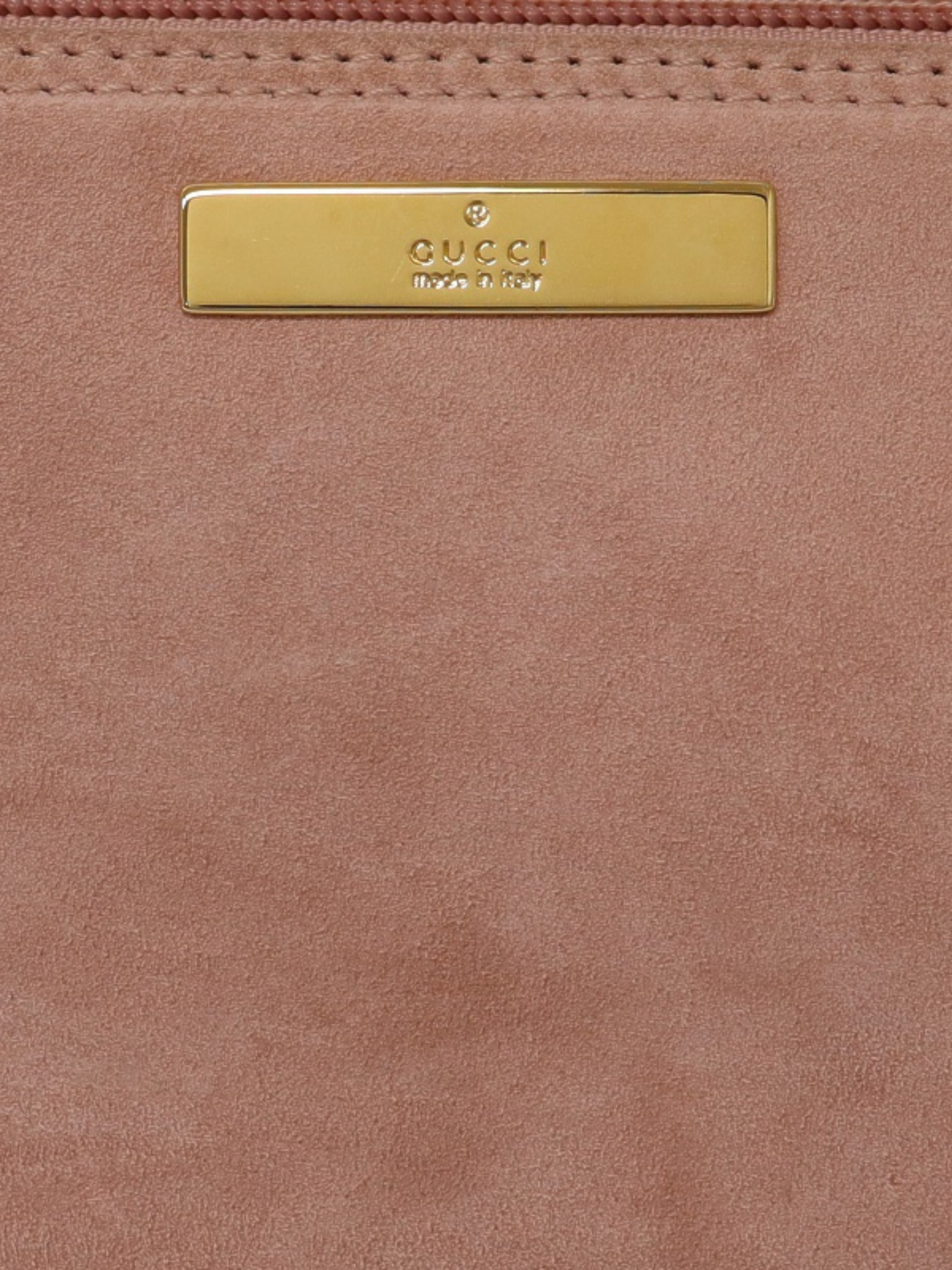 Gucci 2000s Pink Beige Suede Leather Logo Hardware Mini Handbag