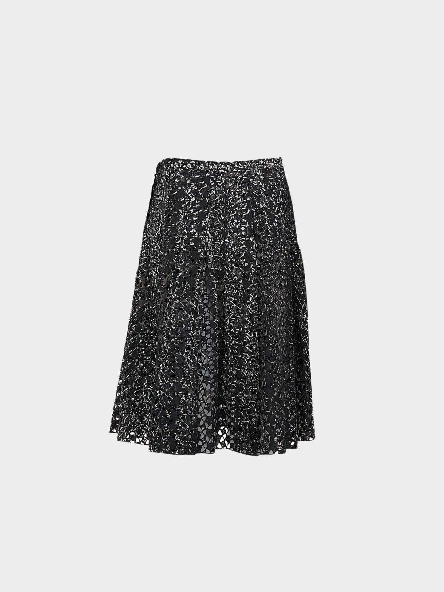 Miu Miu SS 2001 Runway Black Perforated Skirt
