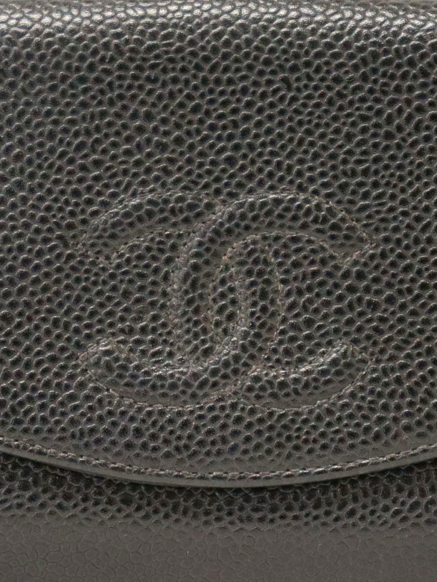Chanel 2004 Black Caviar Leather Wallet