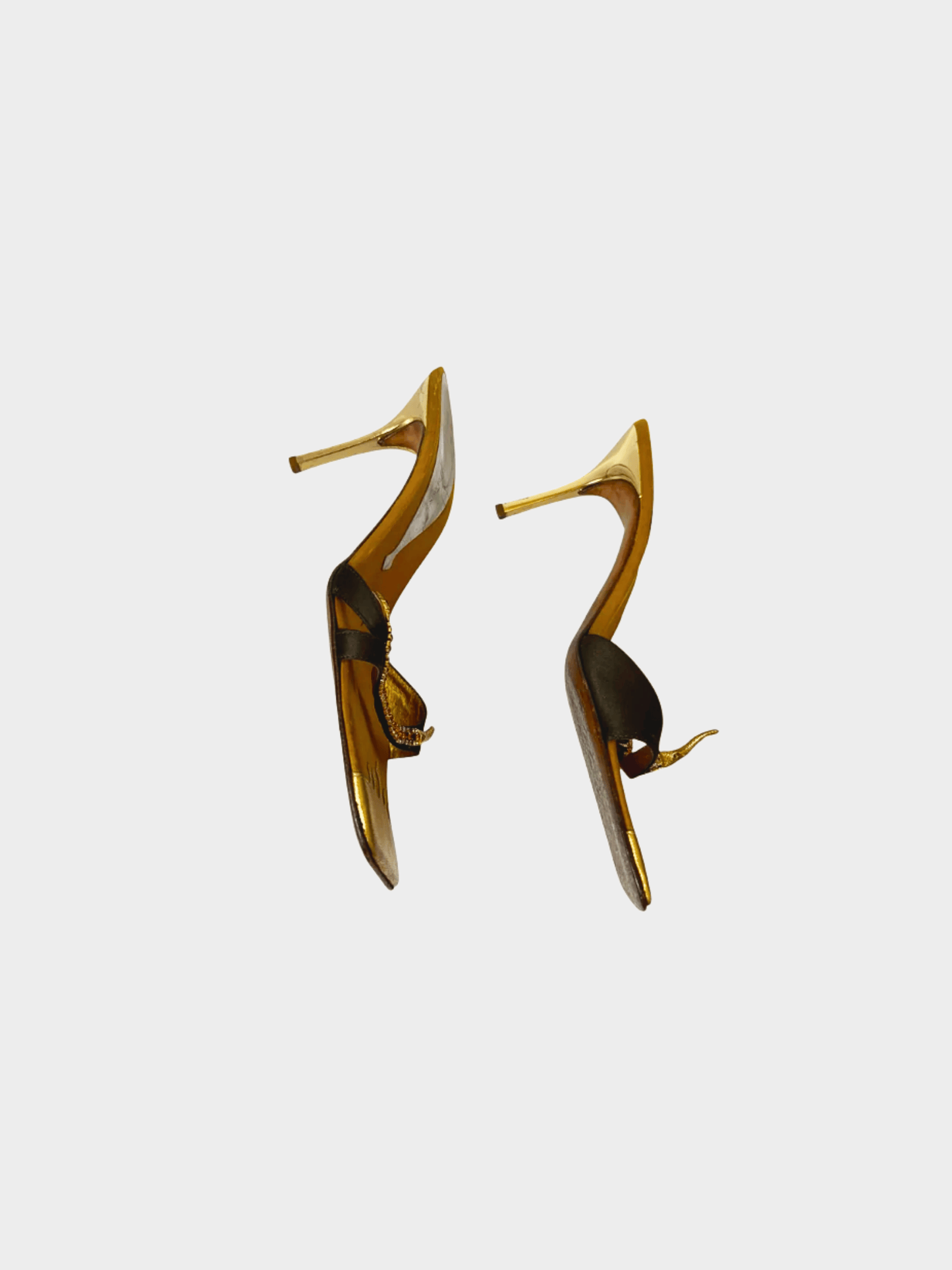 Giuseppe Zanotti 2000s Rare Snake Gold Mule Heels