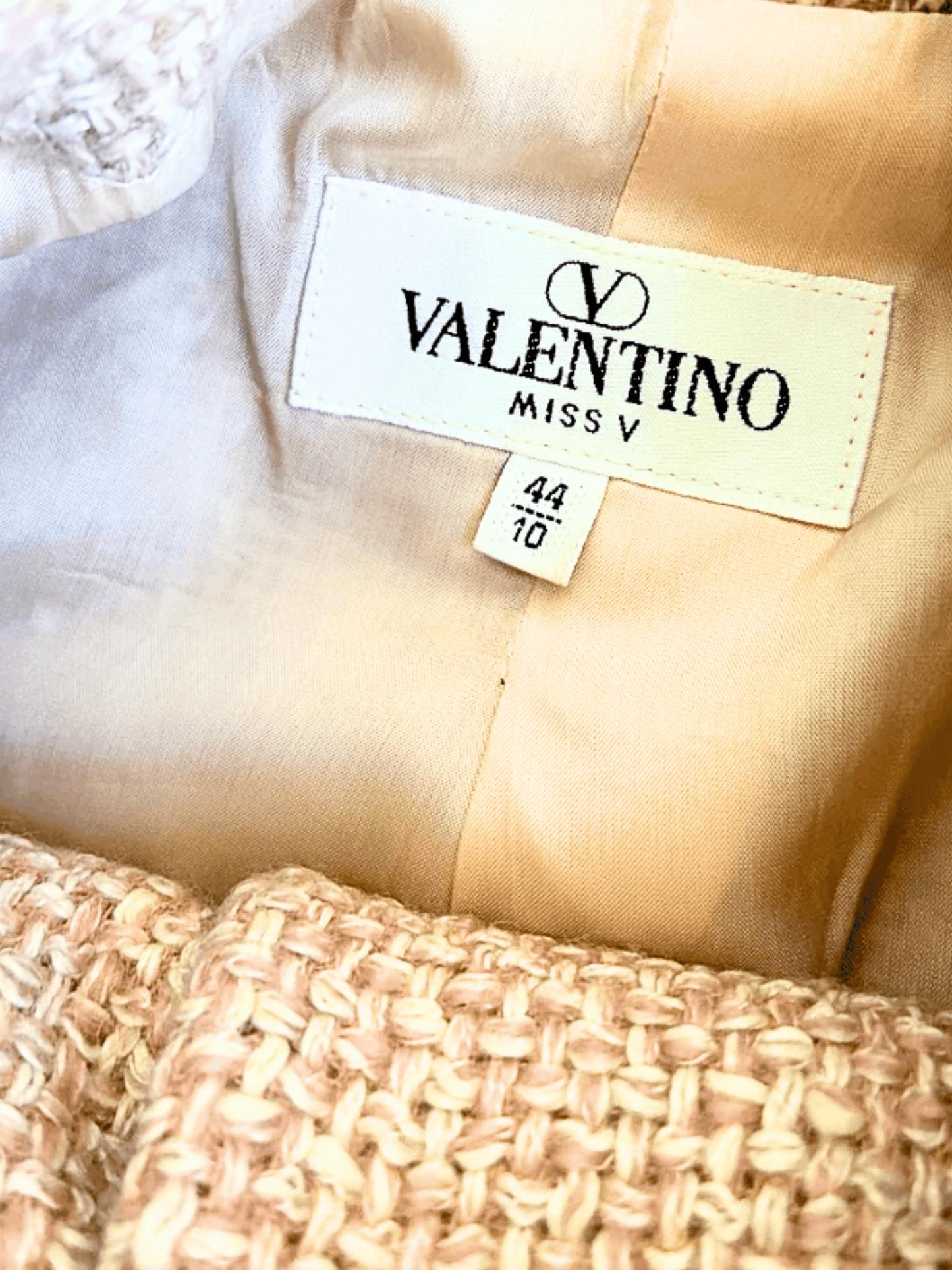Valentino 1990s Pink Viscose-Wool Tweed Suit Set