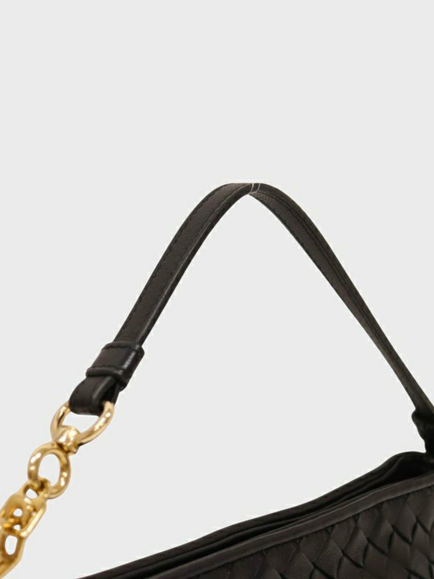 Bottega Veneta 2000s Black Leather Intrecciato Handbag