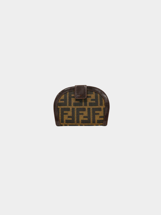 Fendi 2000s Brown Zucca Monogram Card Wallet