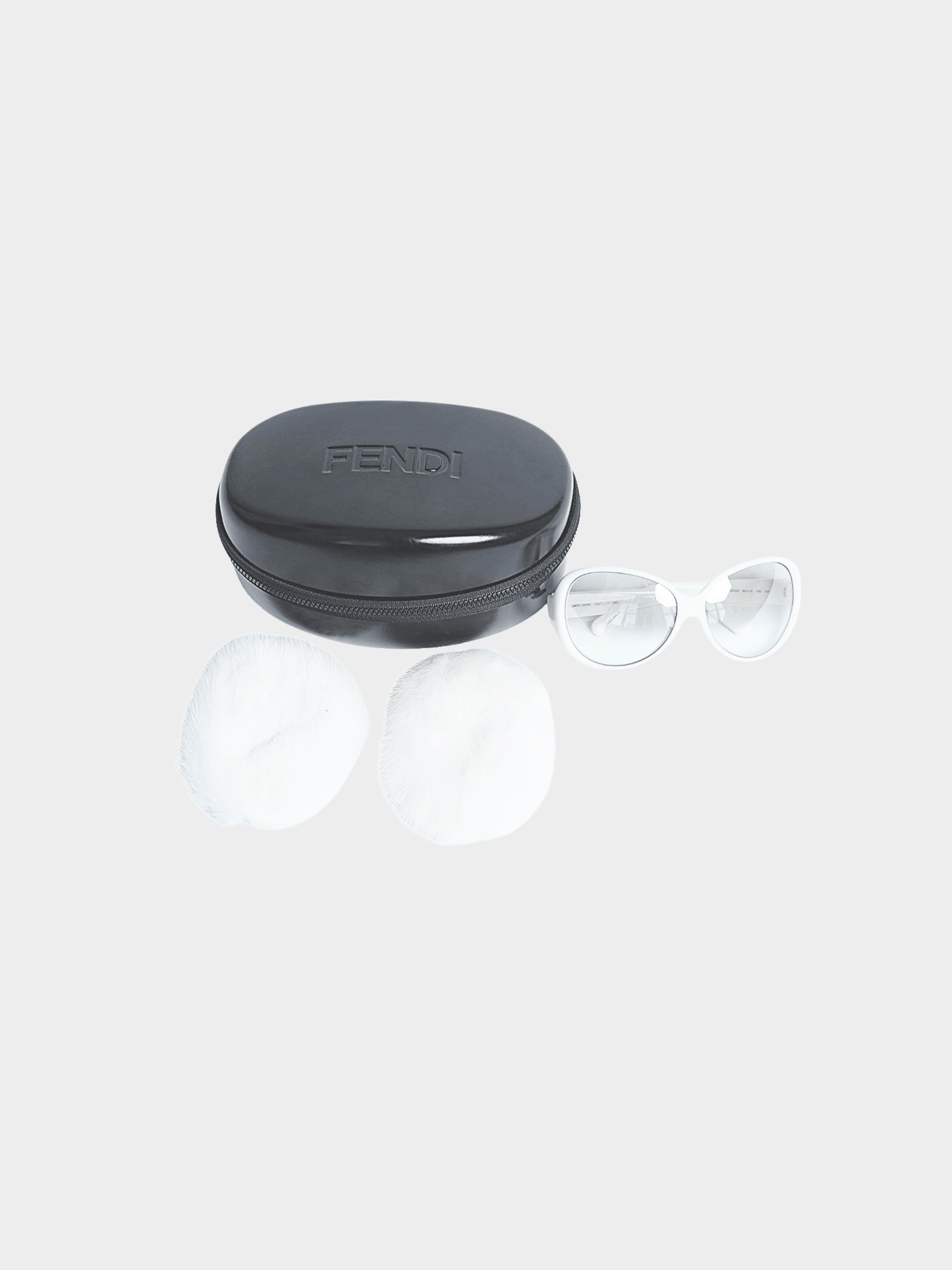 Fendi 2000s White Limited Edition Sunglass and Earmuffs Set