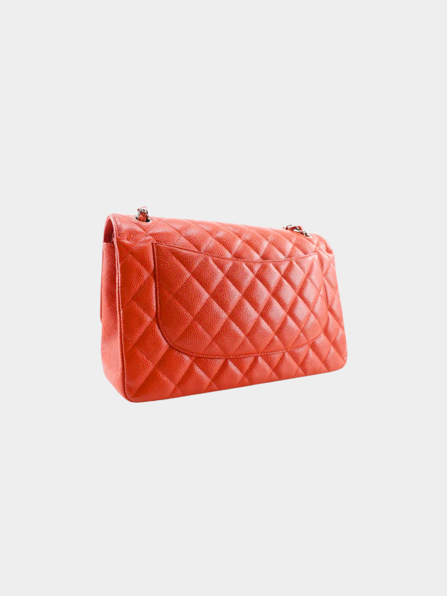 Chanel 2012 Orange Deca Matelasse 30 Double Flap Shoulder Bag