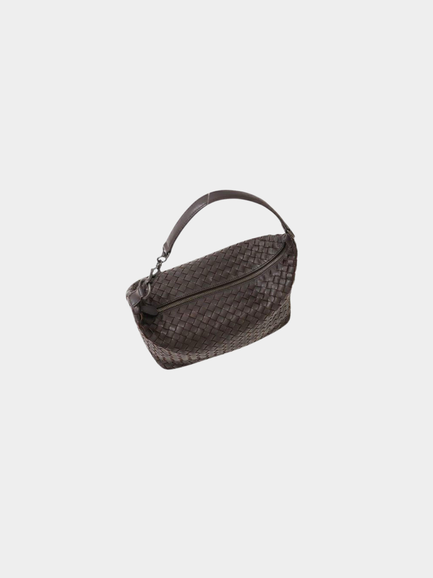 Bottega Veneta 2000s Brown Intrecciato Leather One-Shoulder Bag