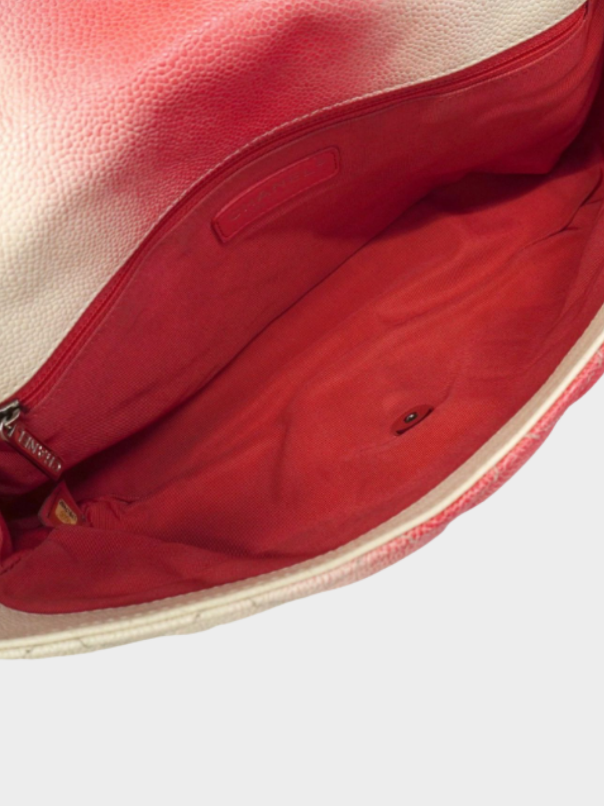 Chanel 2012-2013 Pink and White Jumbo Ombrè Single Flap Bag