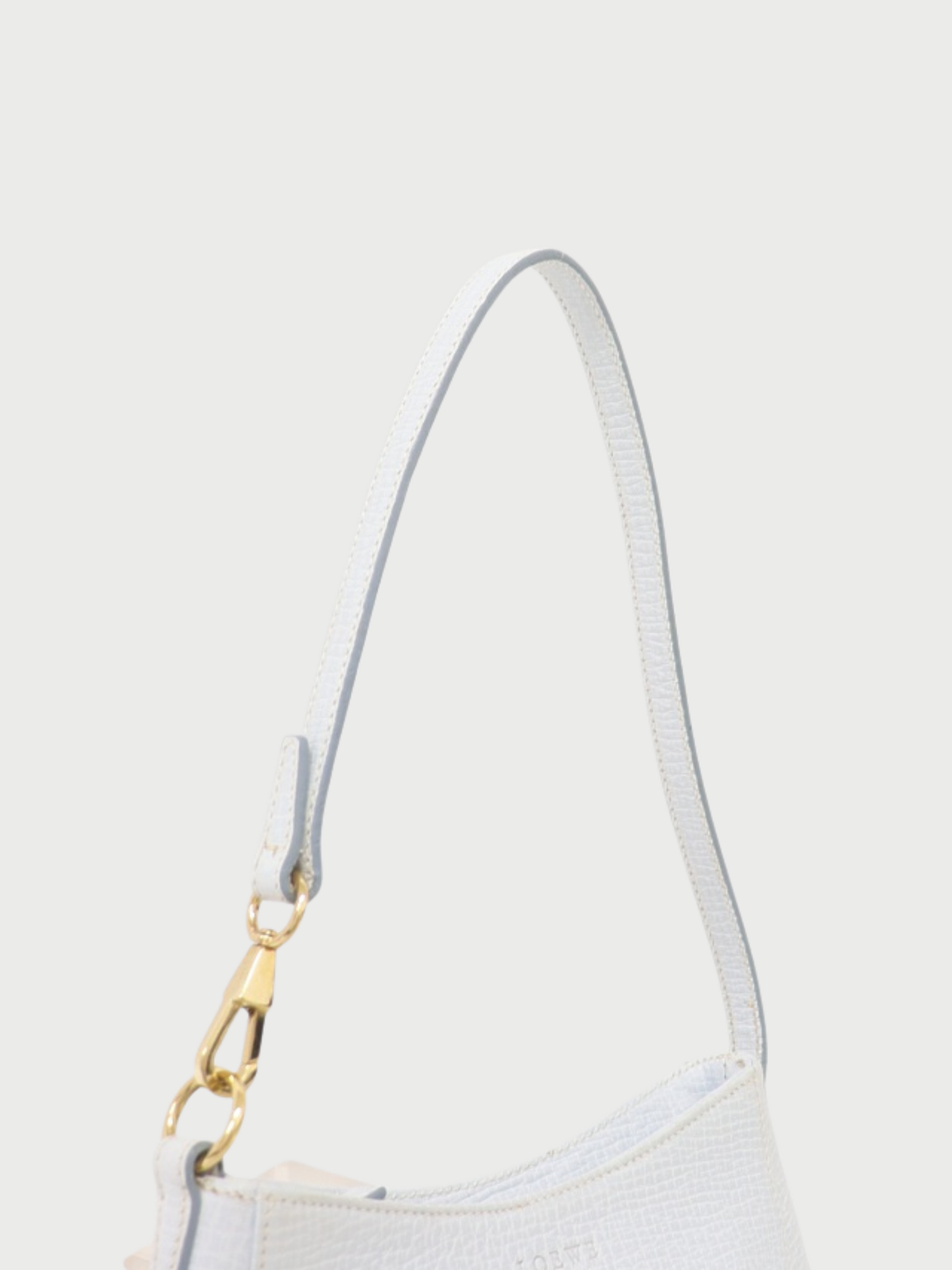Loewe 2000s Light Blue Leather Logo One-Shoulder Bag