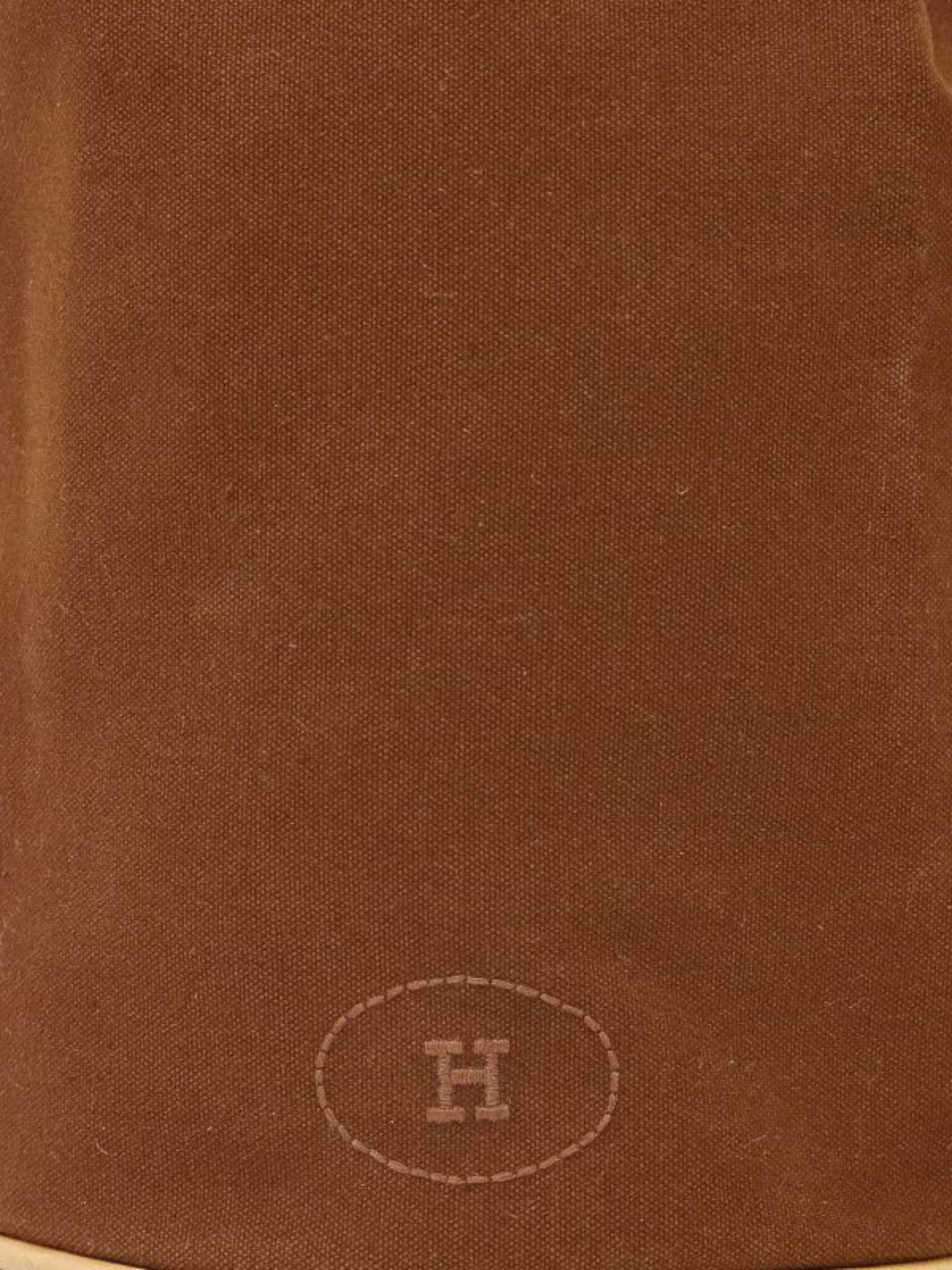 Hermès 2000s Brown Canvas Leather Polochon Mimile Bag