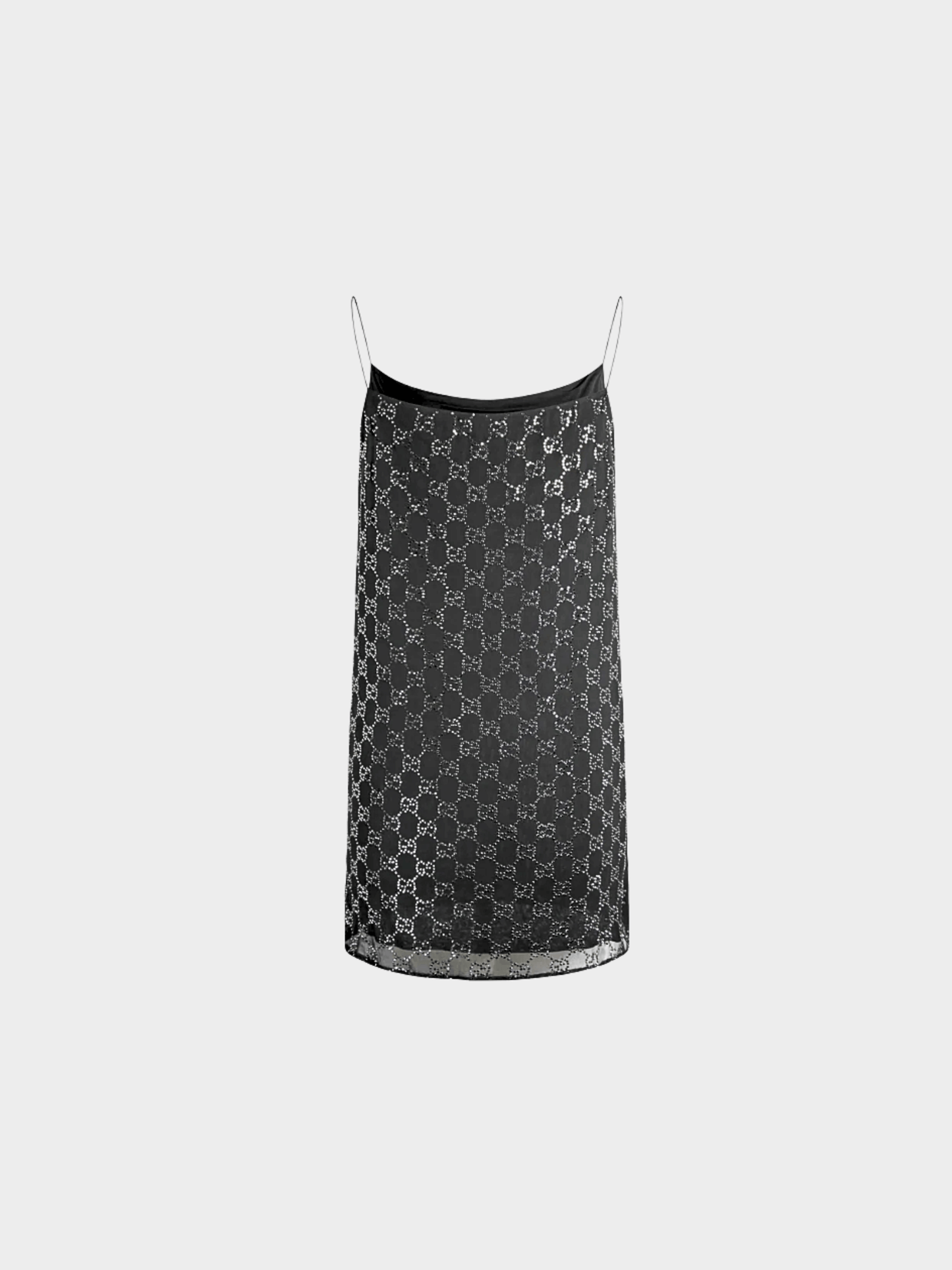 Gucci SS 1998 by Tom Ford Crystal-Embellished GG Chiffon Mini Dress