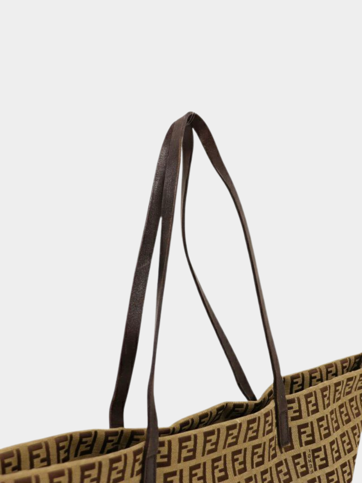 Fendi 2000s Beige and Brown Zucchino Canvas Tote Bag