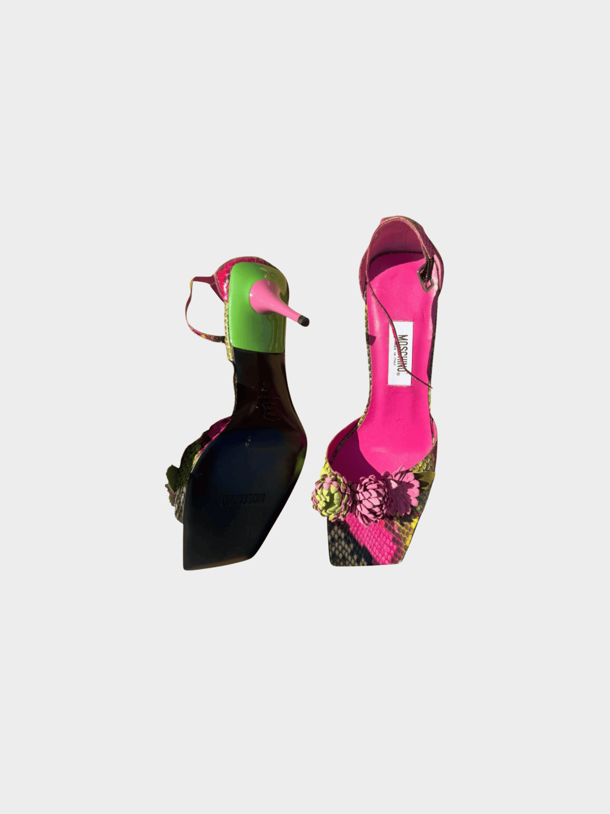 Moschino 2000s Snakeskin Animal Print Sandals
