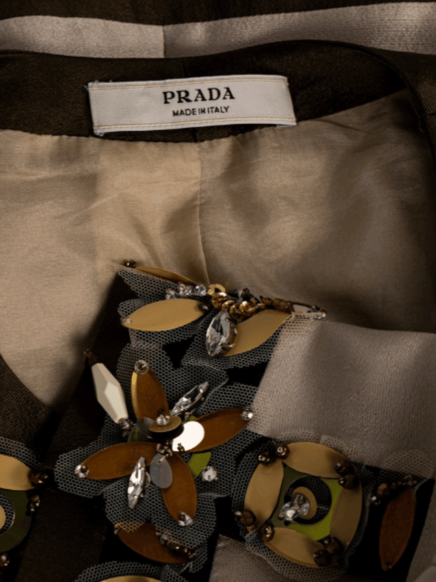 Prada SS 2005 Crystal Appliqué Embellished Wool-Silk Jacket