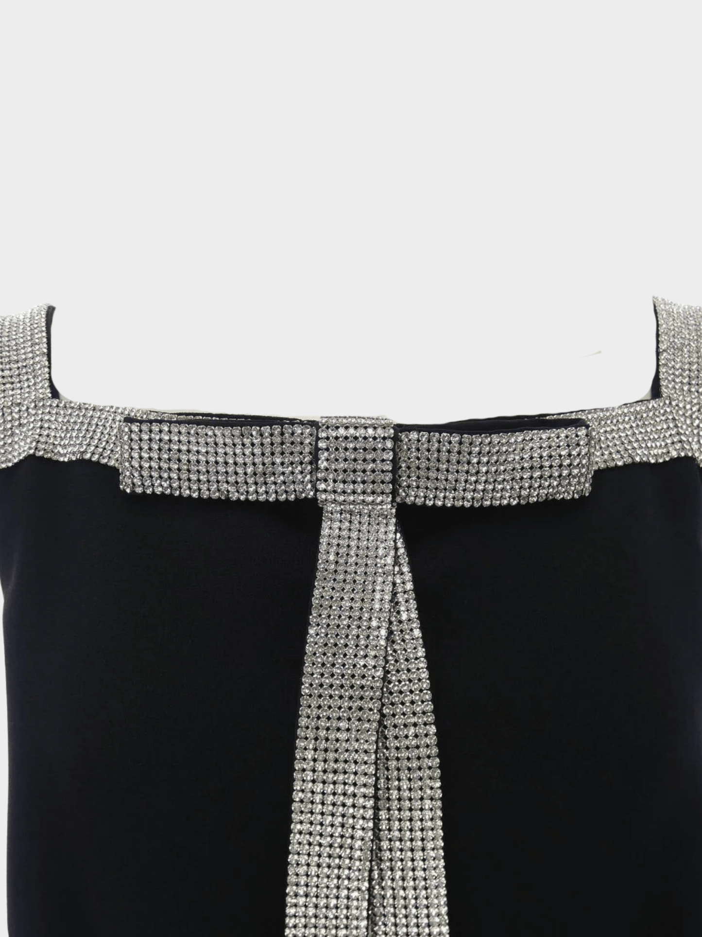 Dolce and Gabbana 2000s Black Crystal Bow-Embellished Crepe Mini Dress