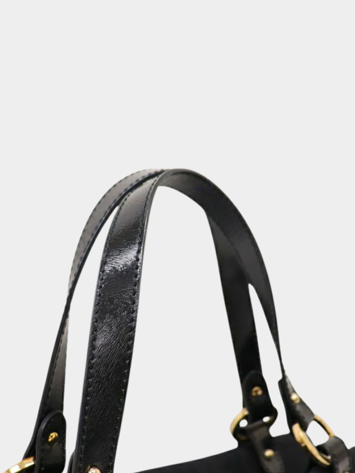 Fendi 2000s Black Nylon Leather Zucca Handbag
