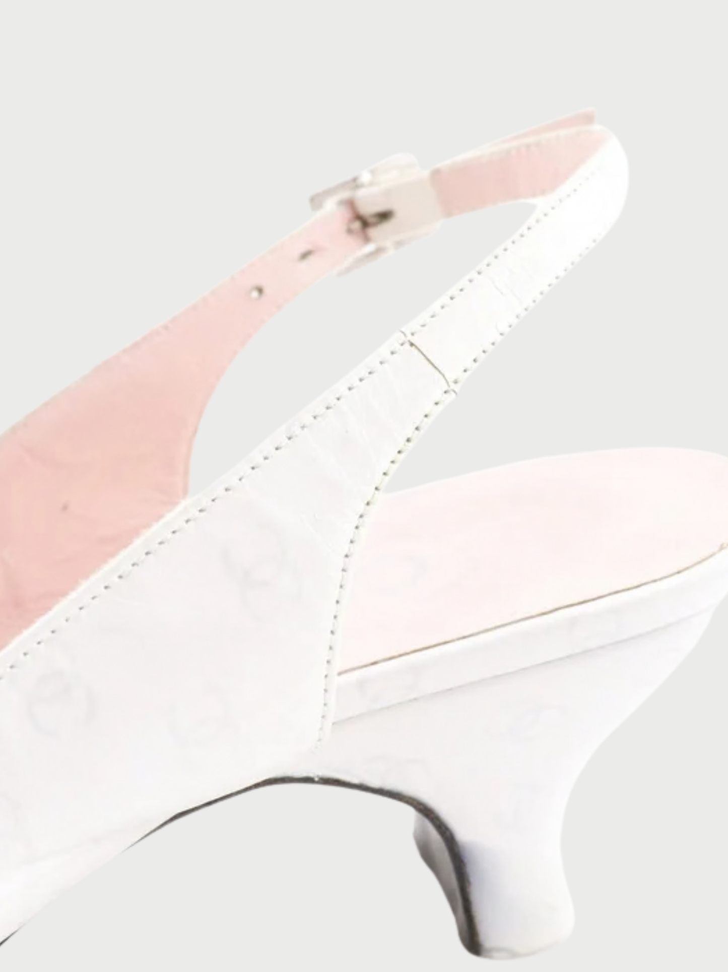 Chanel 1990s White Leather CC Backstrap Pumps