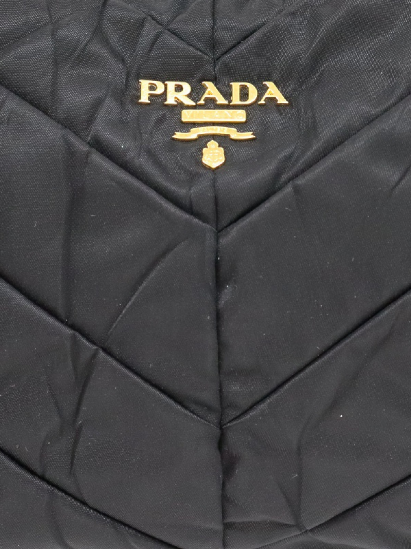 Prada 2000s Black Nylon Leather Logo Hardware One Shoulder Bag