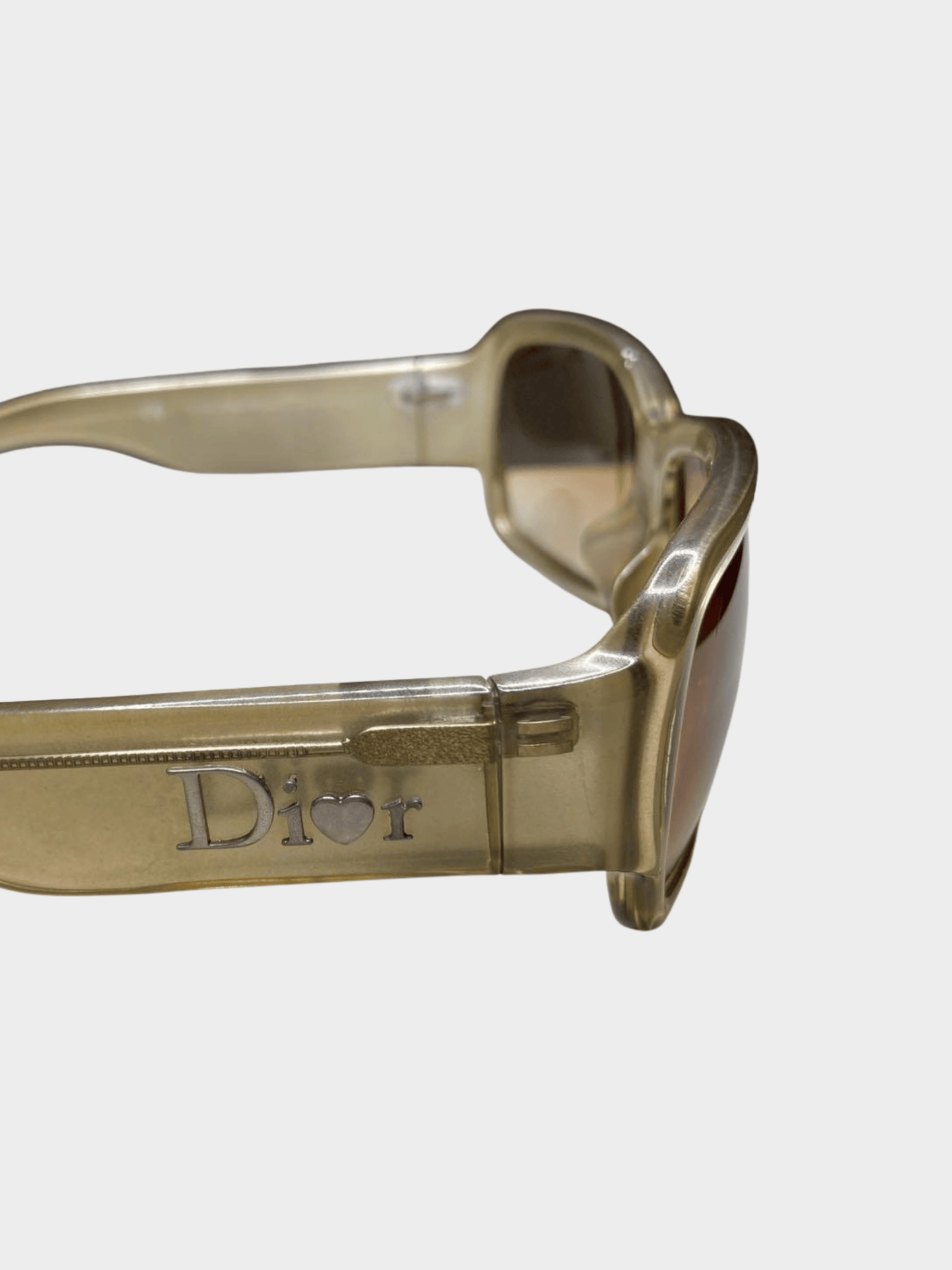 Christian Dior 2000s Beige Heart Logo Sunglasses