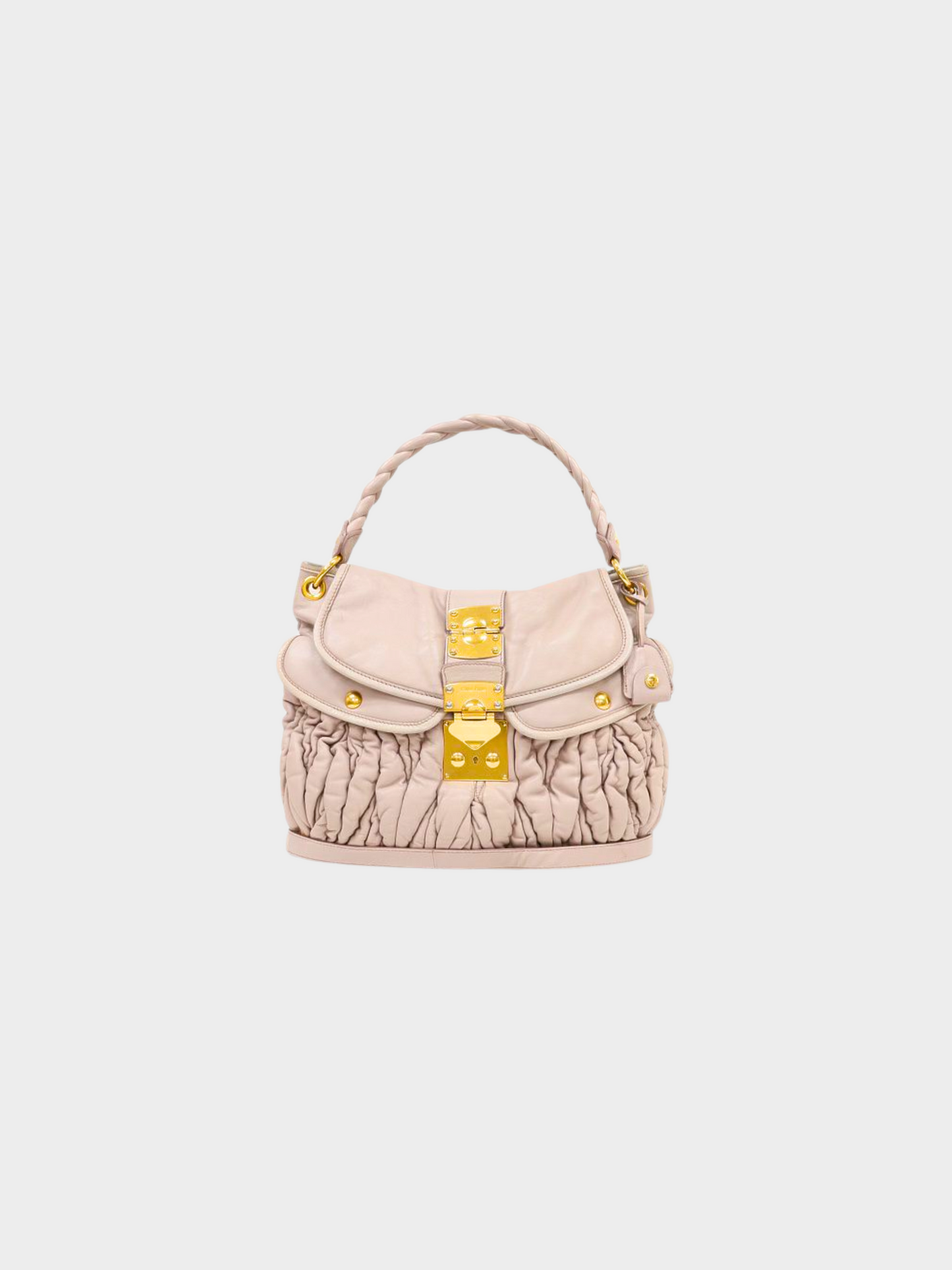 Miu Miu 2010s Light Pink Matelasse Two-Way Bag