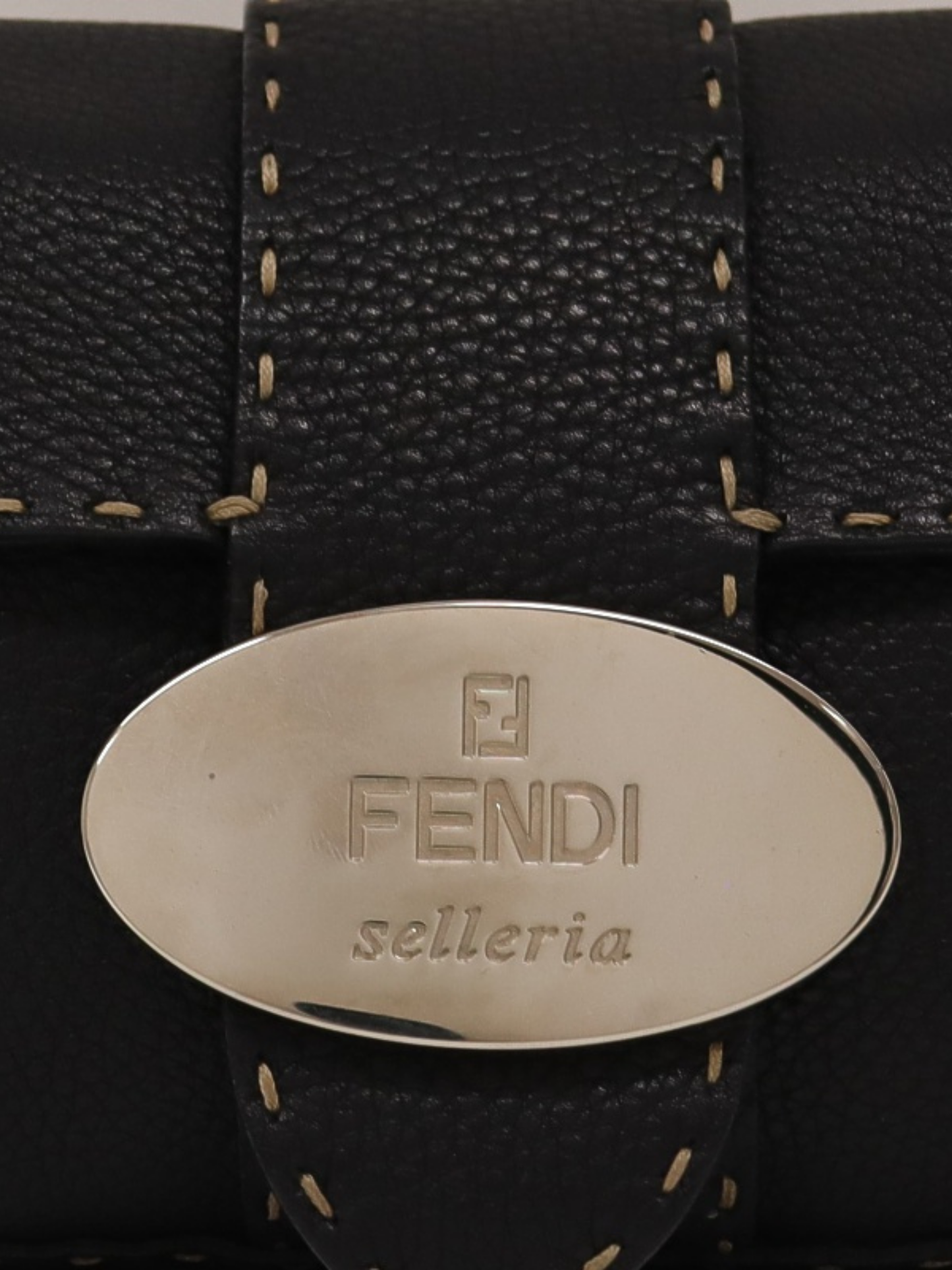 Fendi 2000s Black Selleria Leather One-Shoulder Bag