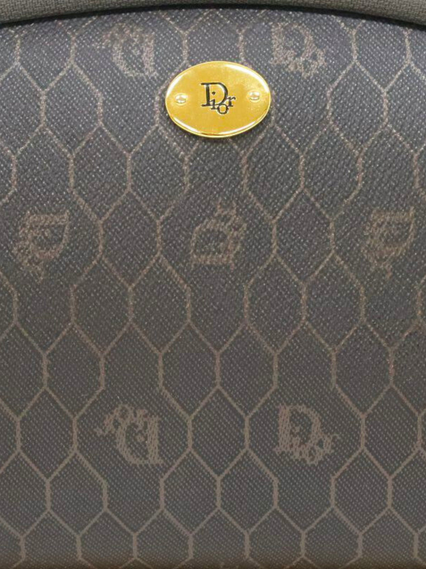 Christian Dior 1990s Black Honeycomb Leather Chain Shoulder Bag