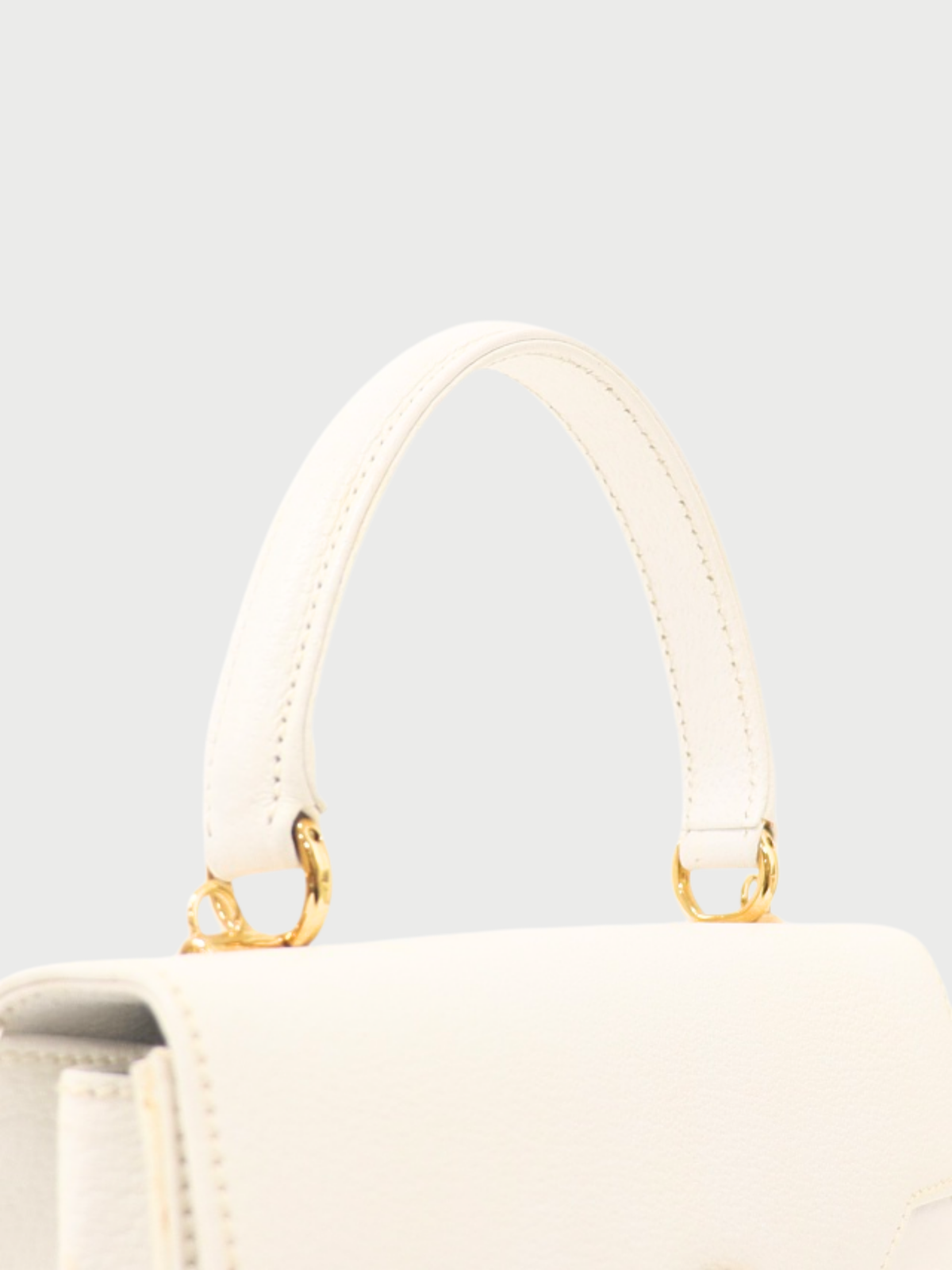Gucci 2000s White Leather Lady Lock Handbag