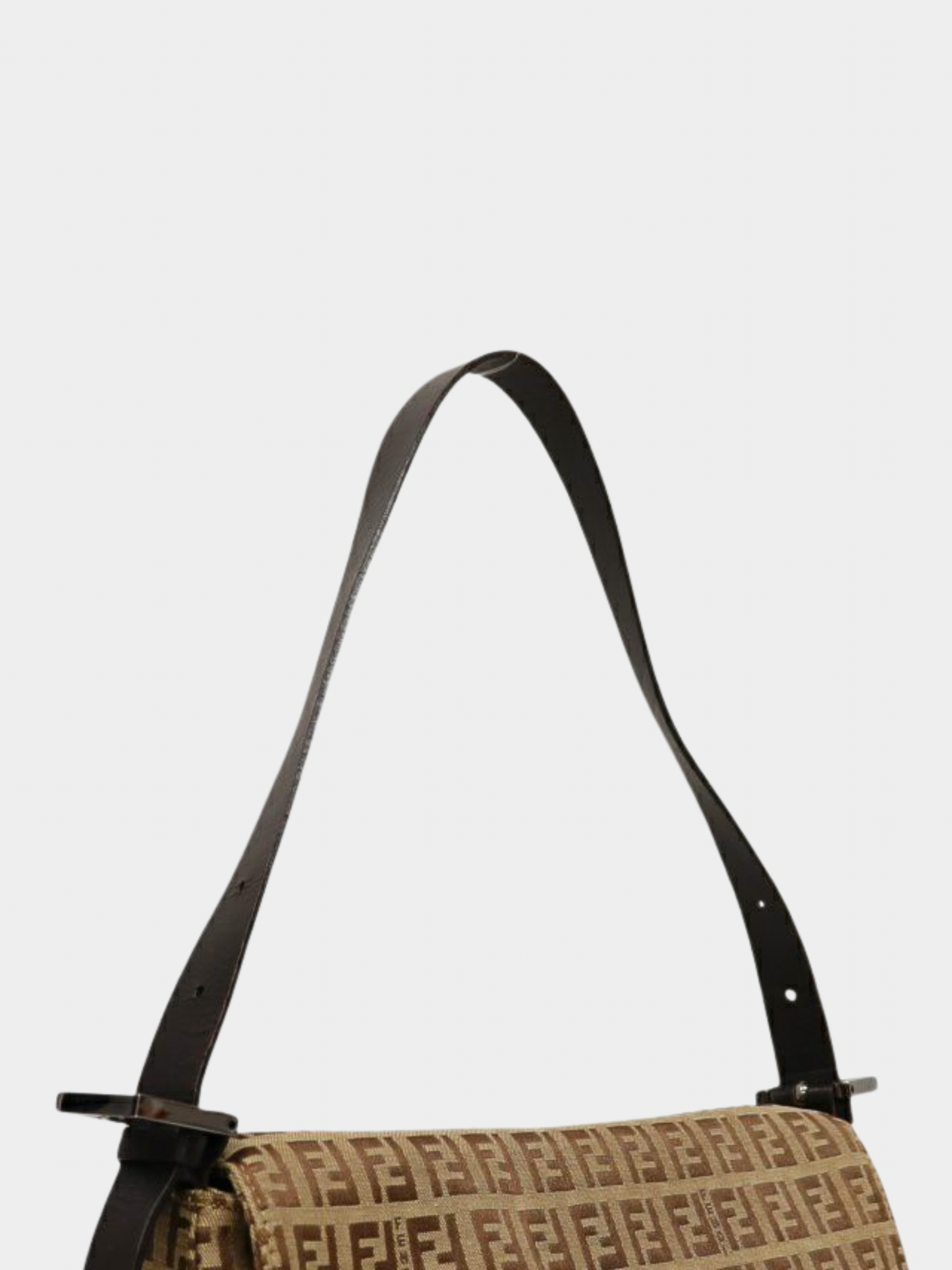 Fendi 2000s Beige Zucca Canvas Mamma Baguette Bag