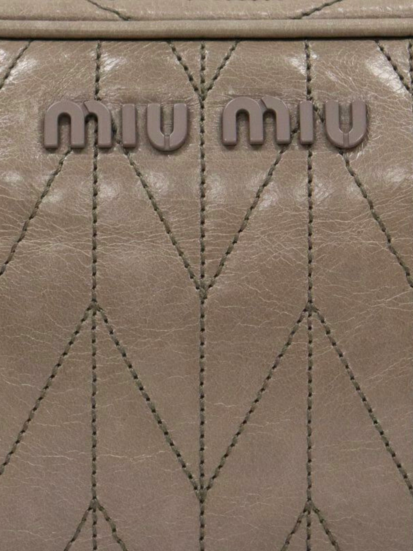 Miu Miu 2000s Grey Matelassé Leather Chain Shoulder Bag